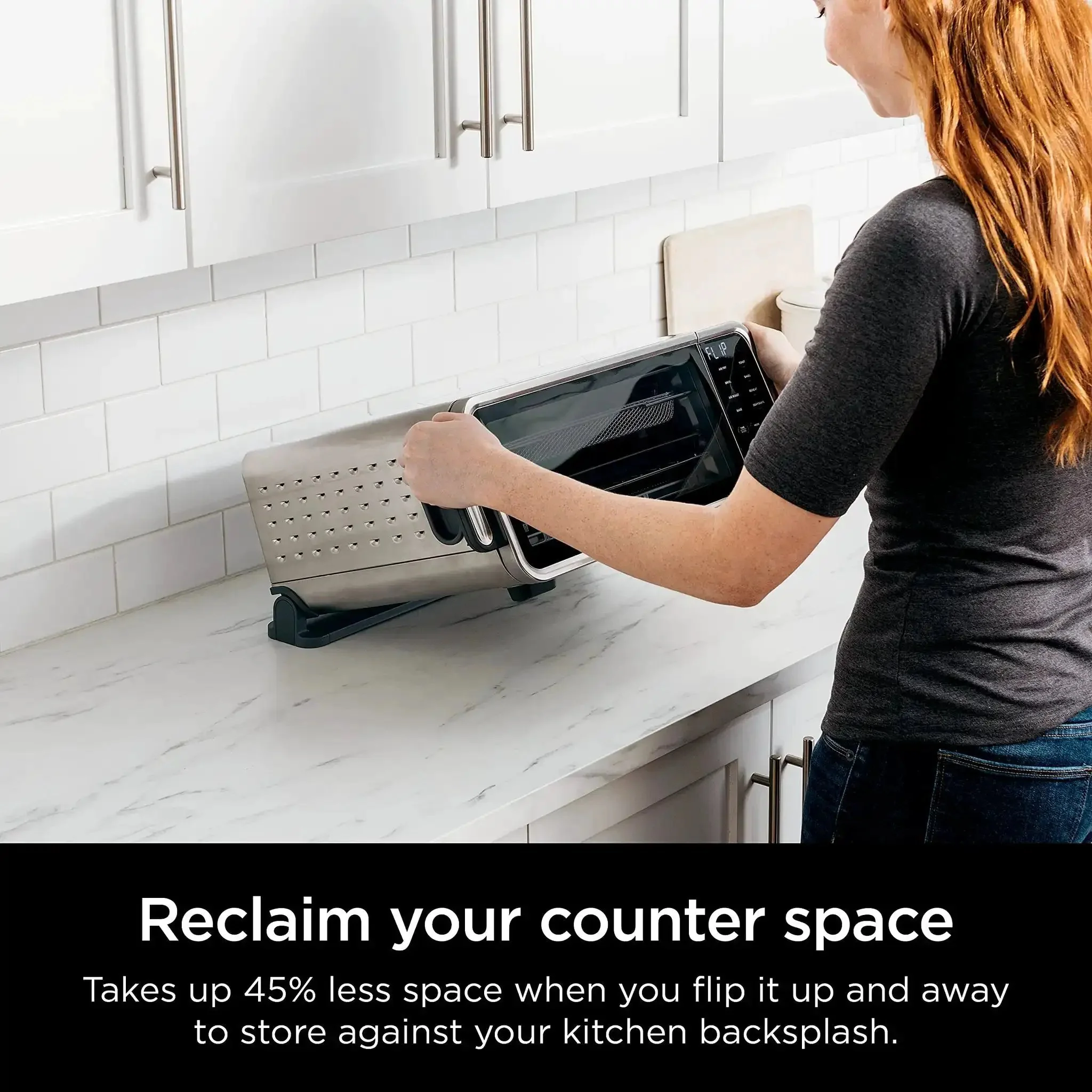 Digital Air Fry Pro Countertop Oven With Extended Height And XL Capacity For Big Meals, 8 In 1 Versatility, Flip Up Storage Design, Includes Air Fry Basket, Wire Rack, And Crumb Tray, Precision Crisp Control Technology, Fits A 2 Lb Roast - Image 7