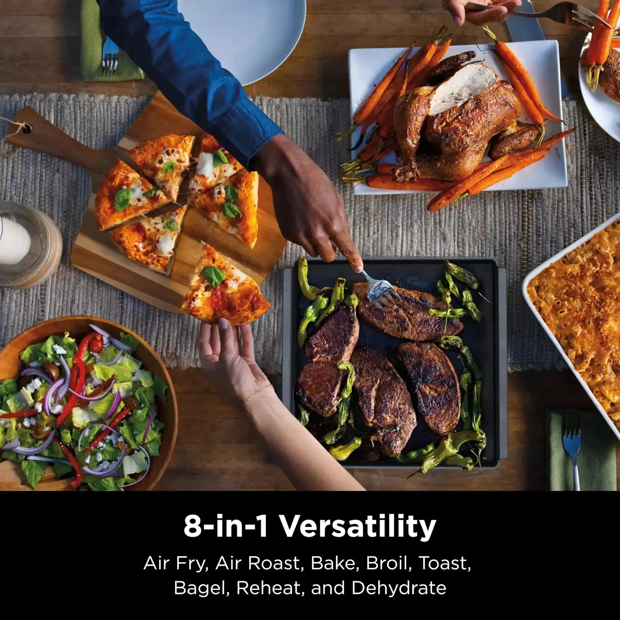 Digital Air Fry Pro Countertop Oven With Extended Height And XL Capacity For Big Meals, 8 In 1 Versatility, Flip Up Storage Design, Includes Air Fry Basket, Wire Rack, And Crumb Tray, Precision Crisp Control Technology, Fits A 2 Lb Roast - Image 9