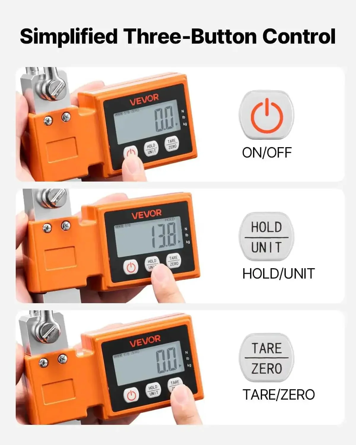 Digital Crane Scale 1100 Lbs 500 Kg Capacity With Cast Aluminum Case LCD Display Two Tenths Pound Resolution Three Unit Switch Auto Off For Garage Heavy Duty Industrial Hanging Scale Built Like A Beast - Image 5