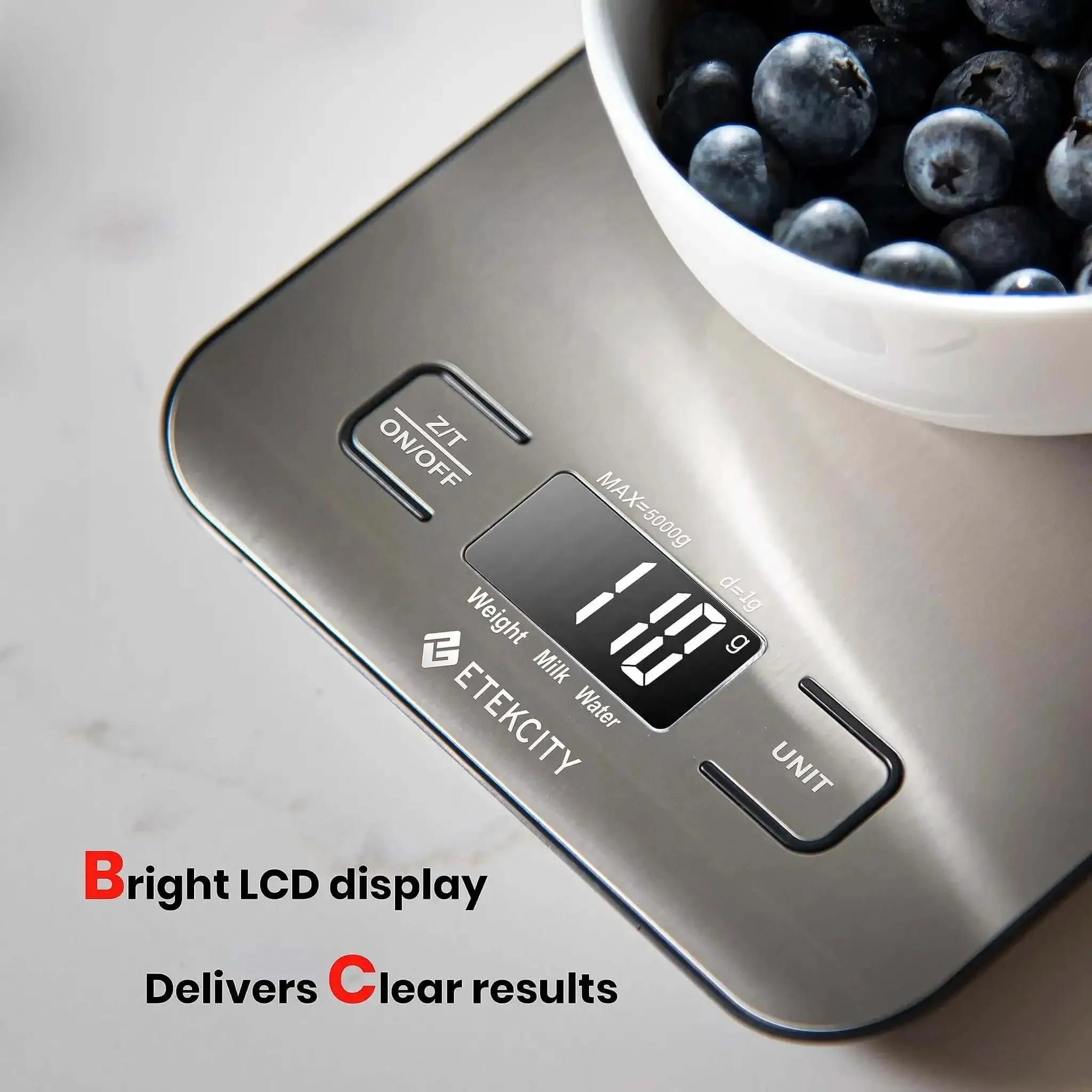 Digital Kitchen Scale With Grams And Ounces For Weight Loss, Baking And Meal Prep, Stainless Steel Compact Design, LCD Display, Tare Function, 11 Lb Capacity, 1 Gram Increments, Five Unit Modes - Image 10