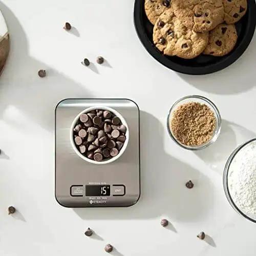 Digital Kitchen Scale With Grams And Ounces For Weight Loss, Baking And Meal Prep, Stainless Steel Compact Design, LCD Display, Tare Function, 11 Lb Capacity, 1 Gram Increments, Five Unit Modes - Image 2