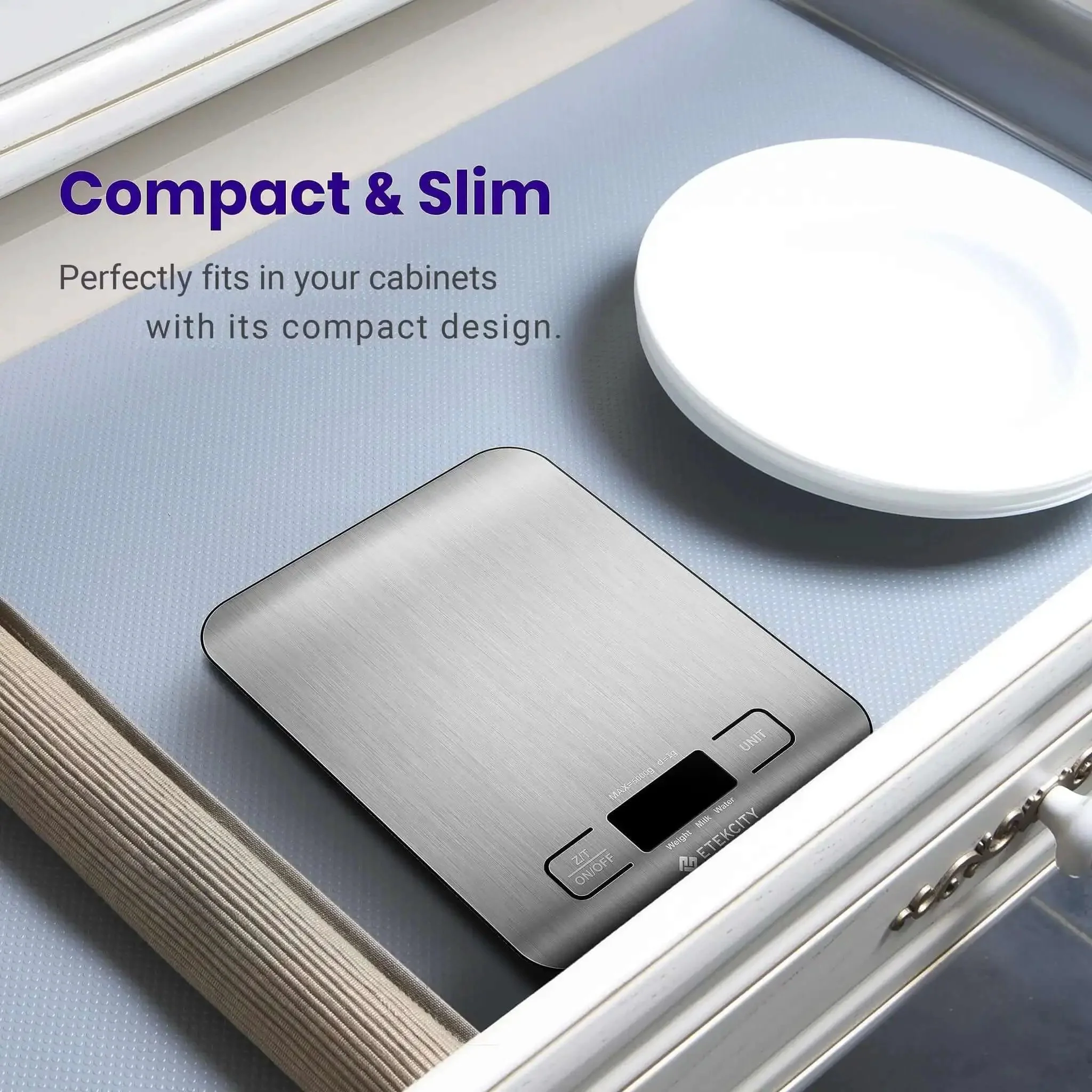Digital Kitchen Scale With Grams And Ounces For Weight Loss, Baking And Meal Prep, Stainless Steel Compact Design, LCD Display, Tare Function, 11 Lb Capacity, 1 Gram Increments, Five Unit Modes - Image 9