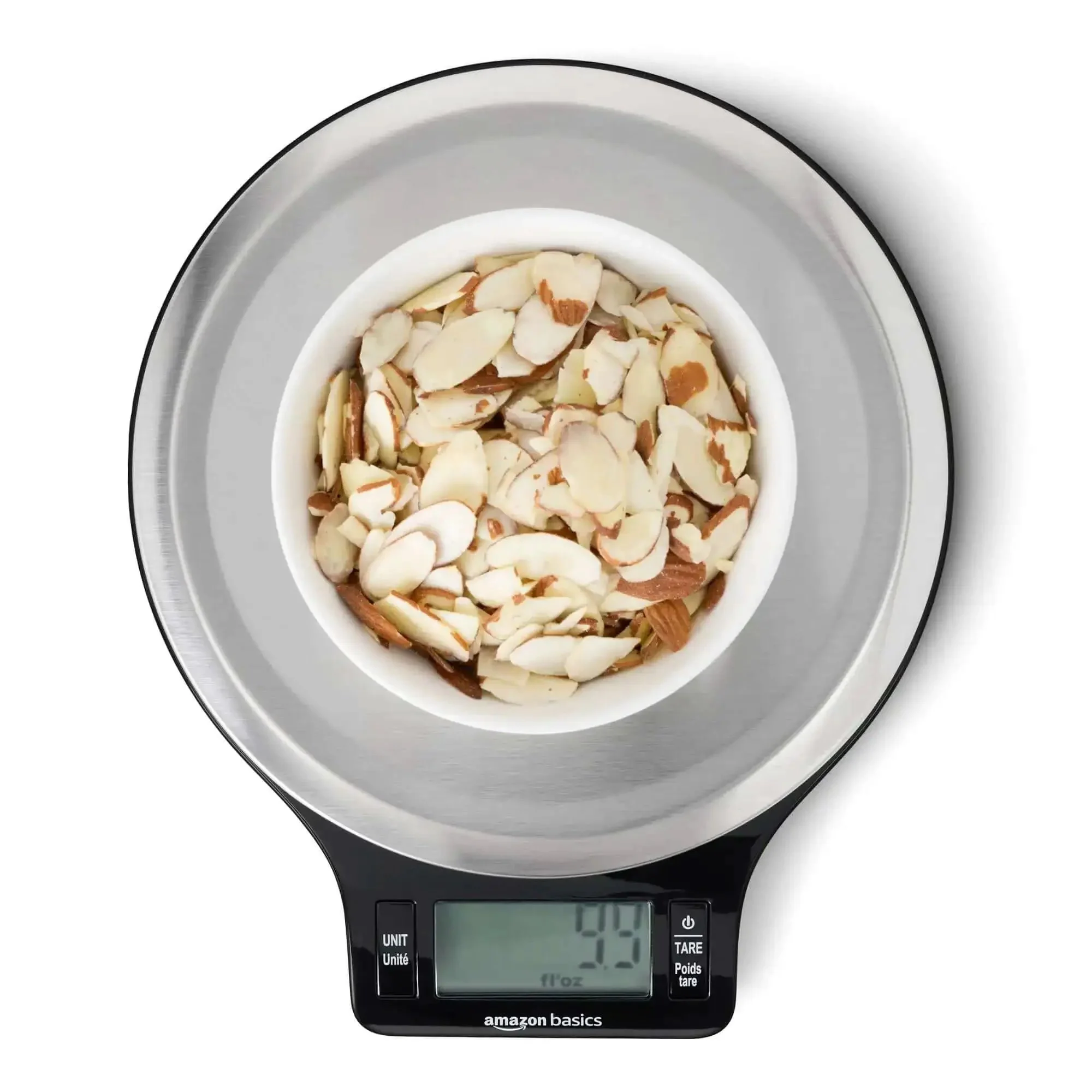 Digital Kitchen Scale With Large LCD Display And Tare Function Pro-Grade Measures In Pounds Ounces Grams Milliliters And Fluid Ounces Weighs Up To 11 Pounds Batteries Included Sleek Black And Stainless Steel