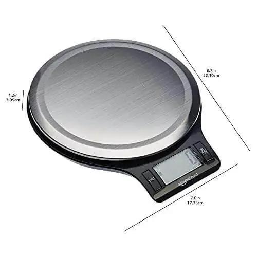 Digital Kitchen Scale With Large LCD Display And Tare Function Pro-Grade Measures In Pounds Ounces Grams Milliliters And Fluid Ounces Weighs Up To 11 Pounds Batteries Included Sleek Black And Stainless Steel - Image 4