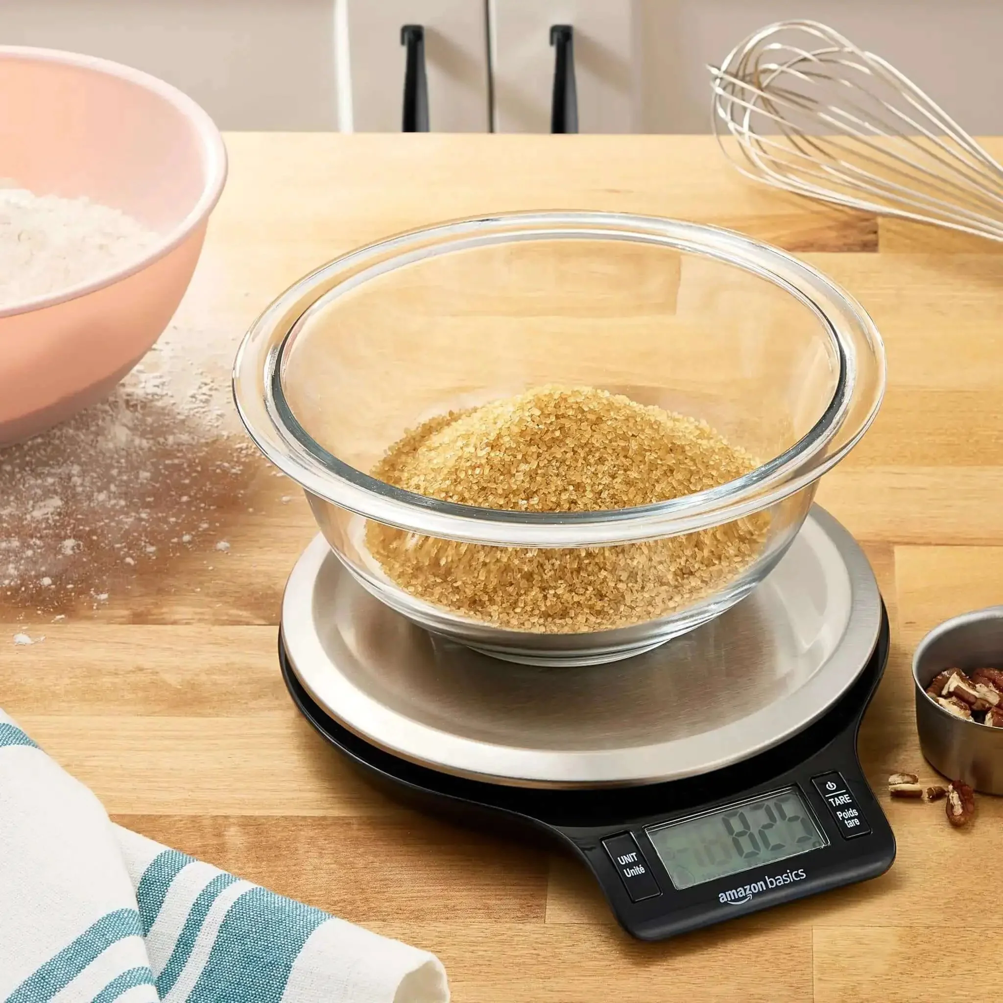 Digital Kitchen Scale With Large LCD Display And Tare Function Pro-Grade Measures In Pounds Ounces Grams Milliliters And Fluid Ounces Weighs Up To 11 Pounds Batteries Included Sleek Black And Stainless Steel - Image 5