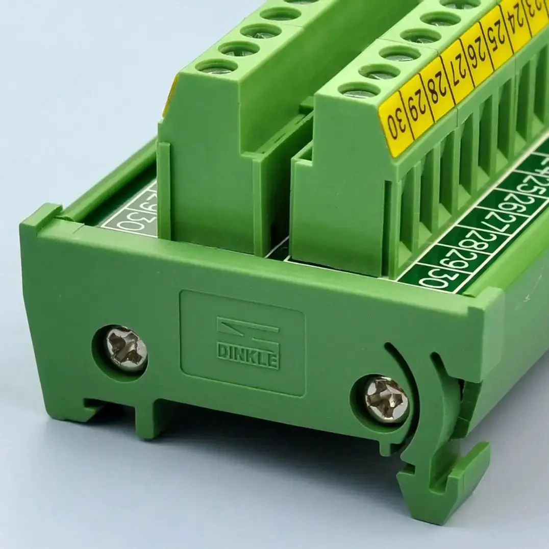 DIN Rail Mount 30-Position Screw Terminal Block Distribution Module With 24A Per Position, 400V Rating, 5.0mm Pitch, 7mm Strip Length, 26AWG To 12AWG Wire Range, Heavy Duty Industrial Terminal Block - Image 6