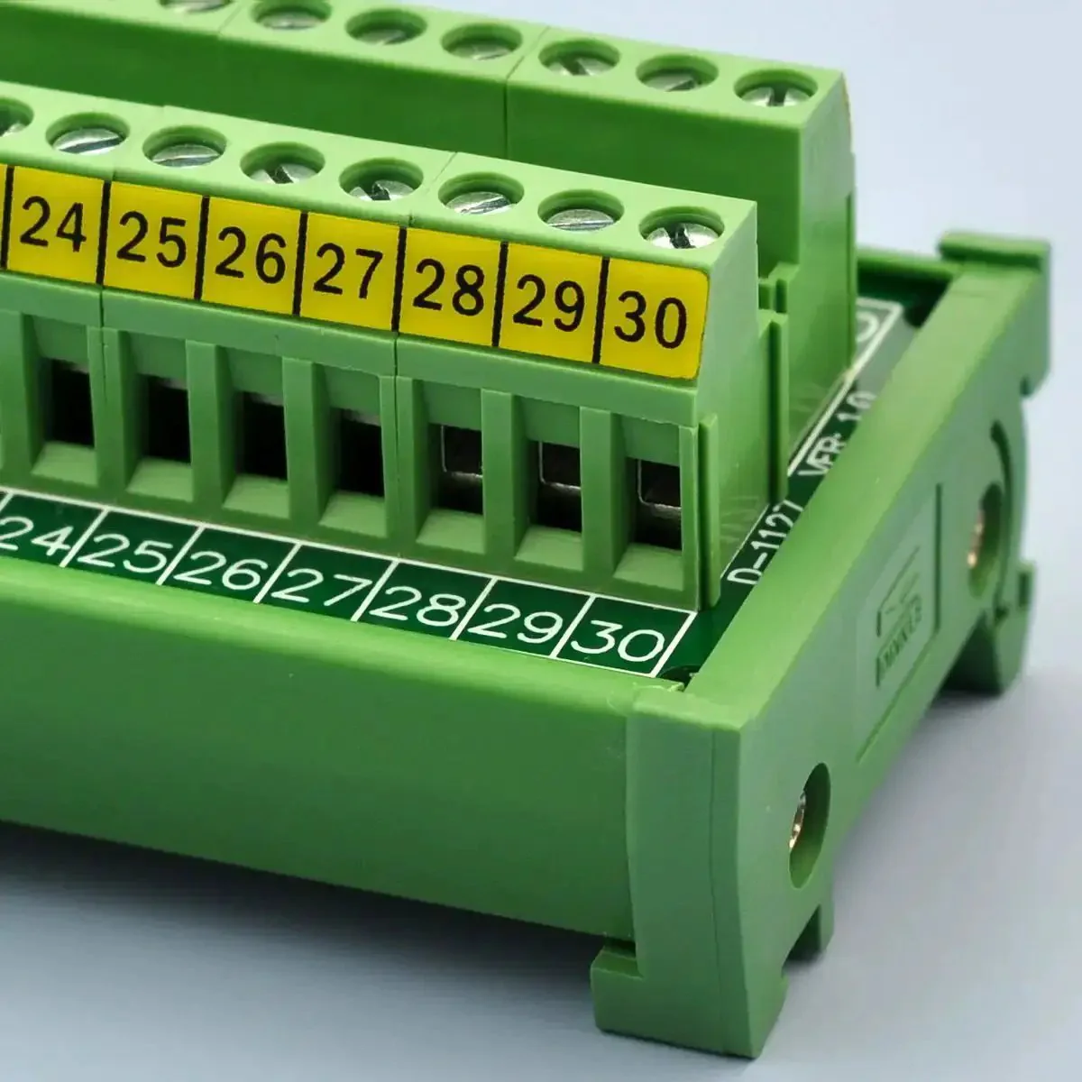 DIN Rail Mount 30-Position Screw Terminal Block Distribution Module With 24A Per Position, 400V Rating, 5.0mm Pitch, 7mm Strip Length, 26AWG To 12AWG Wire Range, Heavy Duty Industrial Terminal Block - Image 7