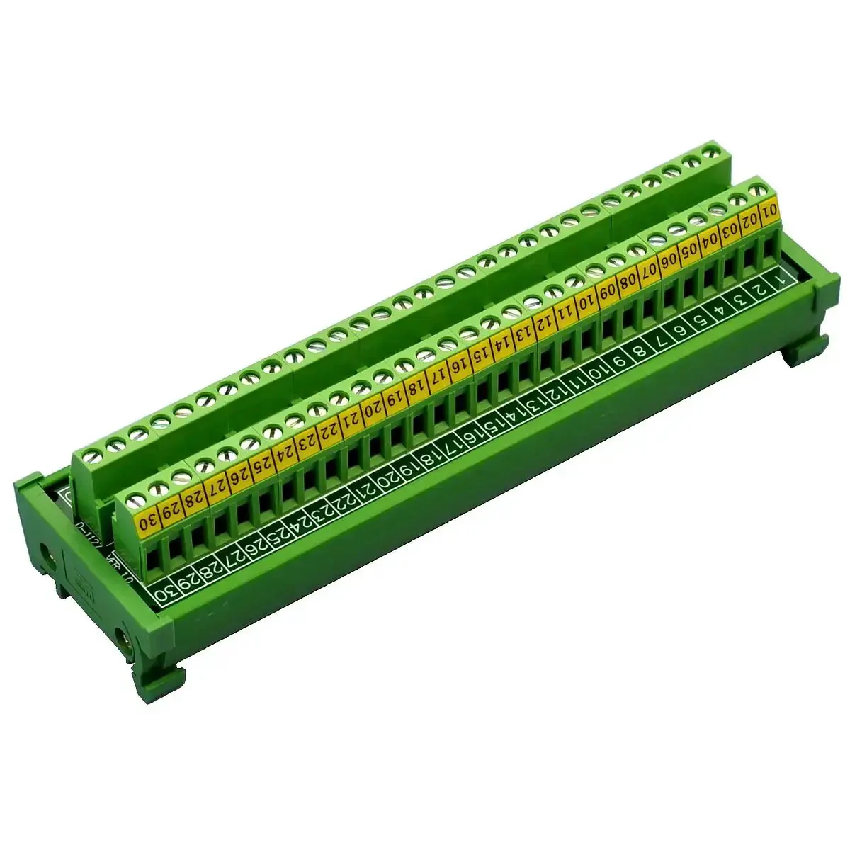 DIN Rail Mount 30-Position Screw Terminal Block Distribution Module With 24A Per Position, 400V Rating, 5.0mm Pitch, 7mm Strip Length, 26AWG To 12AWG Wire Range, Heavy Duty Industrial Terminal Block - Image 9