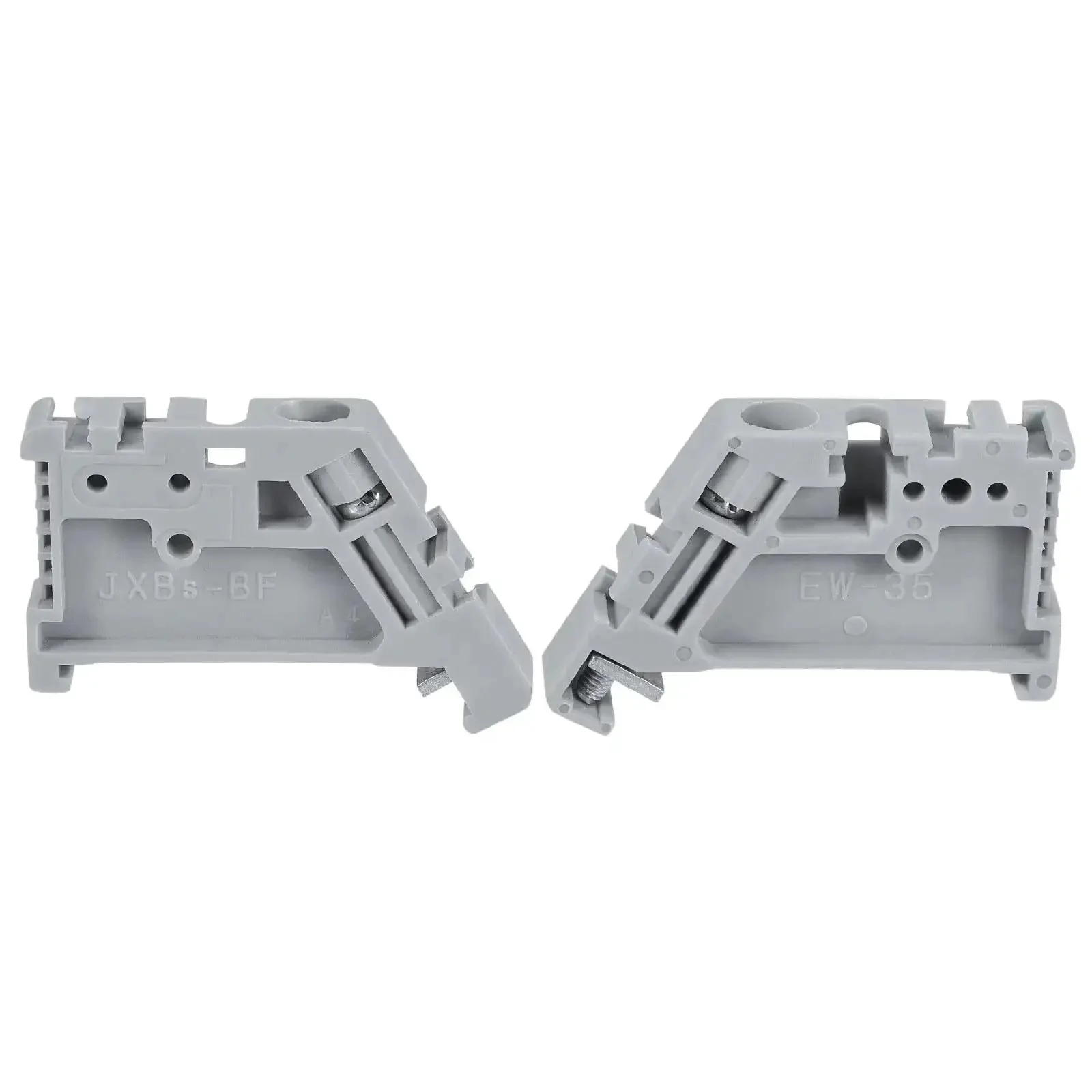 DIN Rail Mount Terminal Blocks End Stopper Screw Type Clamp Grey EW35 Pack Of 20 Heavy Duty Terminal Blocks For Distribution Panels And Cabinets Beefy Workhorse For Industrial Automation Wiring And Power Distribution On Standard DIN Rails - Image 2