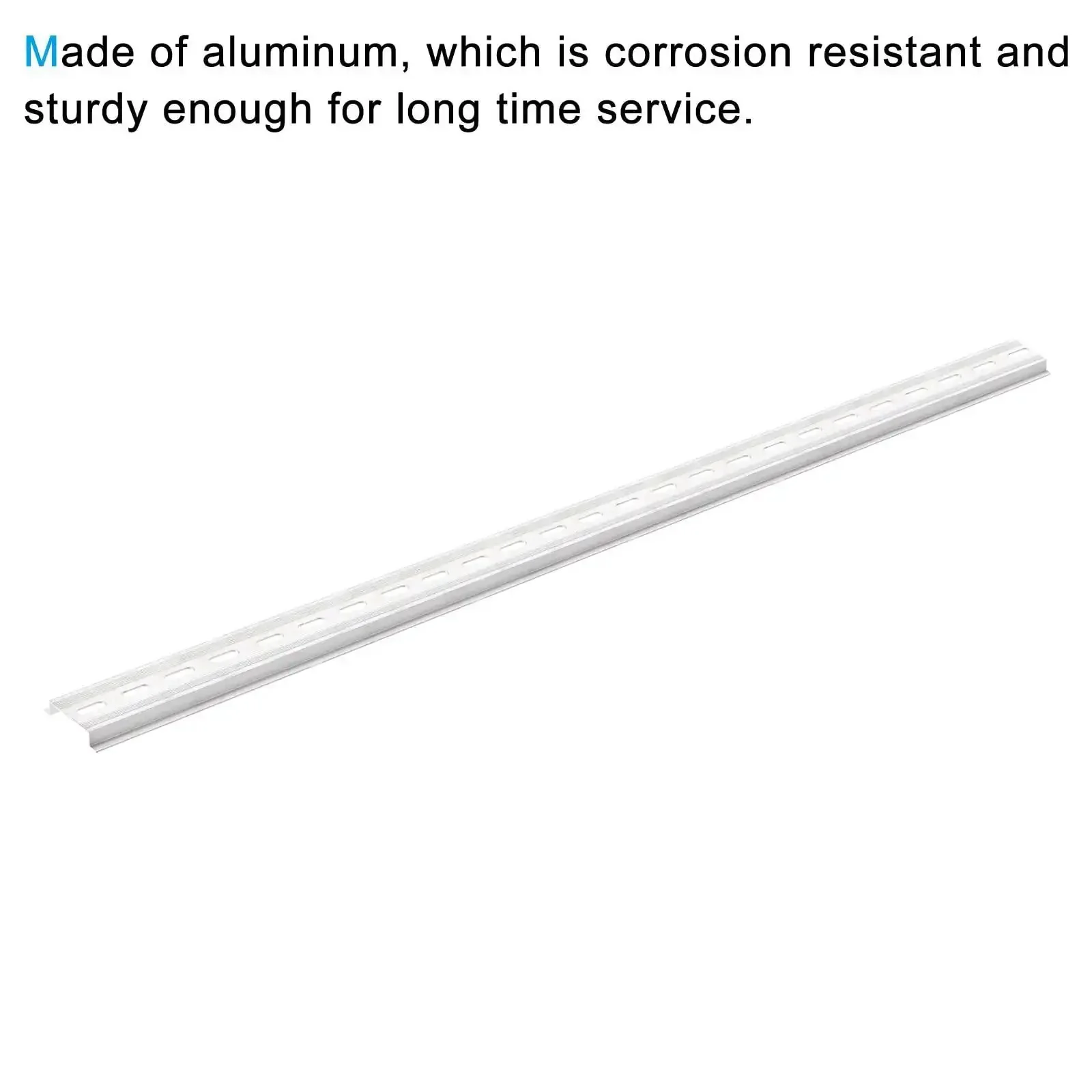Din Rail Slotted Aluminum Mounting Guide Set, 20 Inch Long, 1.38 Inch Wide, 0.29 Inch High, Silver Tone Pack of 5 for Electrical Panels and Industrial Gear, Fits Circuit Breakers, Contactors, Terminal Blocks, Power Supplies - Image 3
