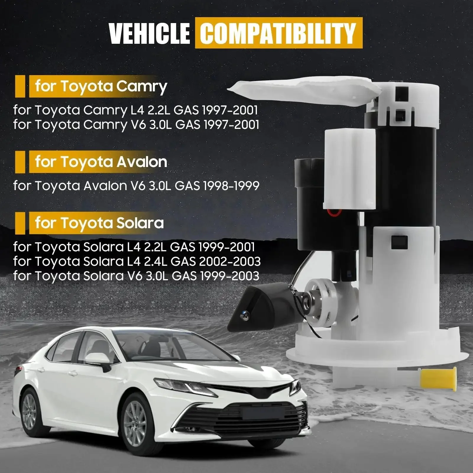 Direct Fit Electric Fuel Pump SP9157M Replacement For Toyota Camry 1997 2001 Avalon 1998 1999 Solara 1999 2003 2.2L 2.4L And 3.0L V6 Gas Engines OE Style Build Smooth Fuel Delivery Long Lasting Performance - Image 7