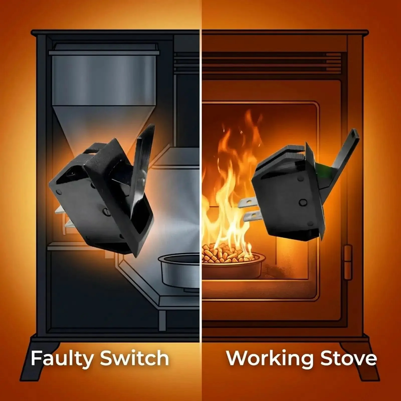 Direct Fit Pellet Stove Hopper Cover Switch Replacement For SRV7000 612 And SRV7000 819 Push Button Discharge Slot Sensor Compatible With PP60 PP70 PP130 TSC90 Durable No Fuss Install - Image 3