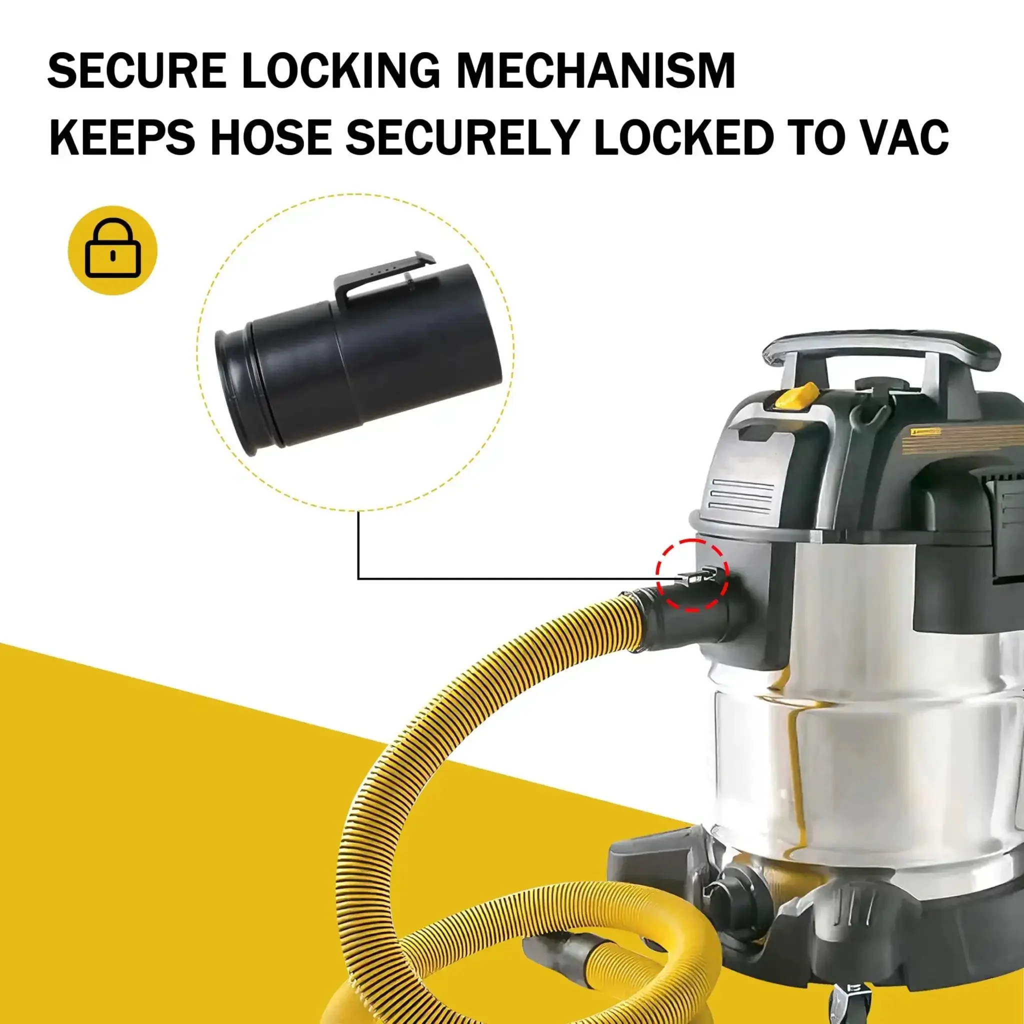 Direct Replacement Shop Vac Hose 1-7/8 Inch For 6-10 Gallon Wet Dry Vac Fits Standard Attachments, Heavy Duty Vacuum Hose For Home Garage, No Adapter Needed, Durable Replacement Part - Image 8