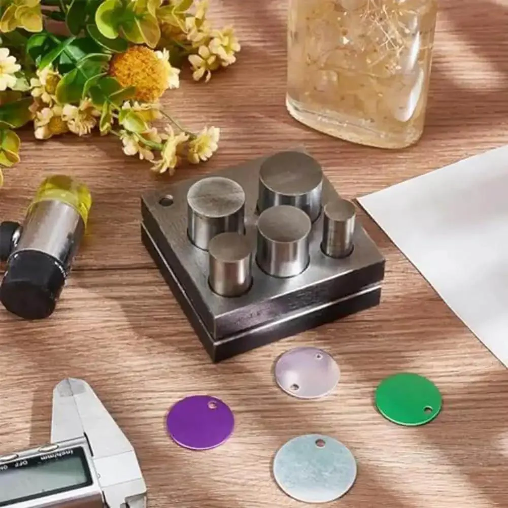 Disc Cutter Set For Jewelry Making 5 Piece Round Punch Tool Kit With Half Inch To One Inch Sizes Built For Heavy Duty Metalworking Workhorse Cuts Up To 18 Gauge Soft Metal Sheets Like Aluminum Copper Gold Silver Brass - Image 3