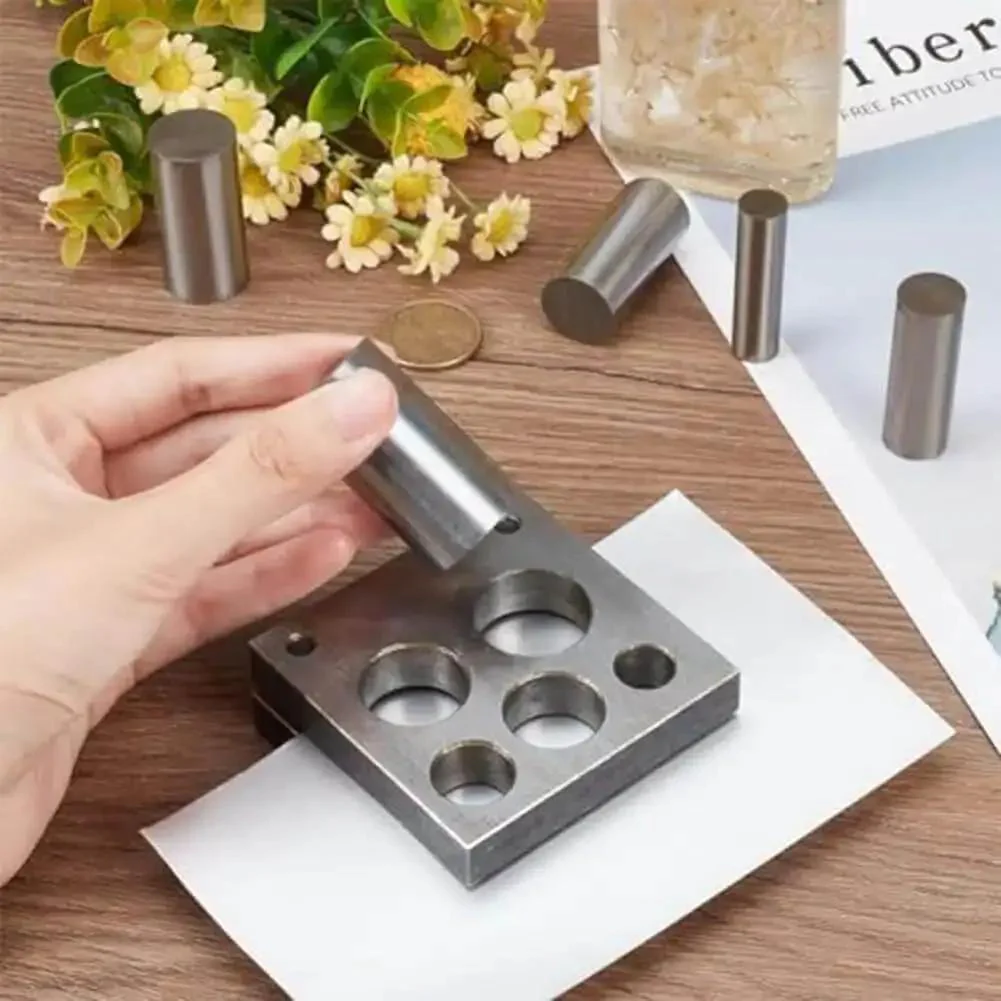 Disc Cutter Set For Jewelry Making 5 Piece Round Punch Tool Kit With Half Inch To One Inch Sizes Built For Heavy Duty Metalworking Workhorse Cuts Up To 18 Gauge Soft Metal Sheets Like Aluminum Copper Gold Silver Brass - Image 5