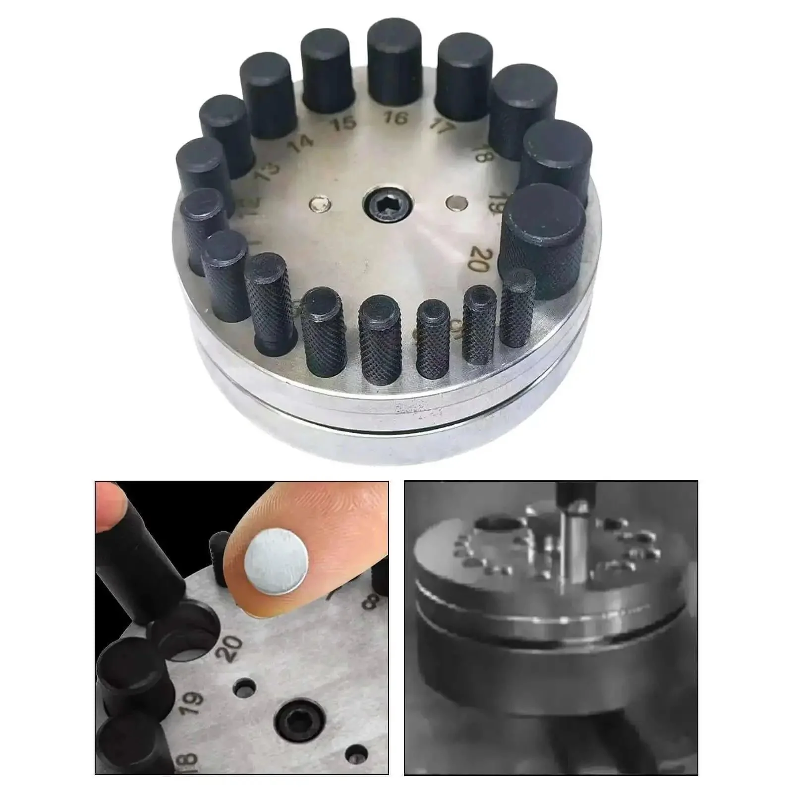 Disc Cutter Set For Jewelry Making, Manual Hole Puncher With Round Punch Dies, Versatile Metal Disc Cutter For Brass Gaskets, Punch Sizes 4mm To 20mm, Pro DIY Crafting Tool Kit - Image 2