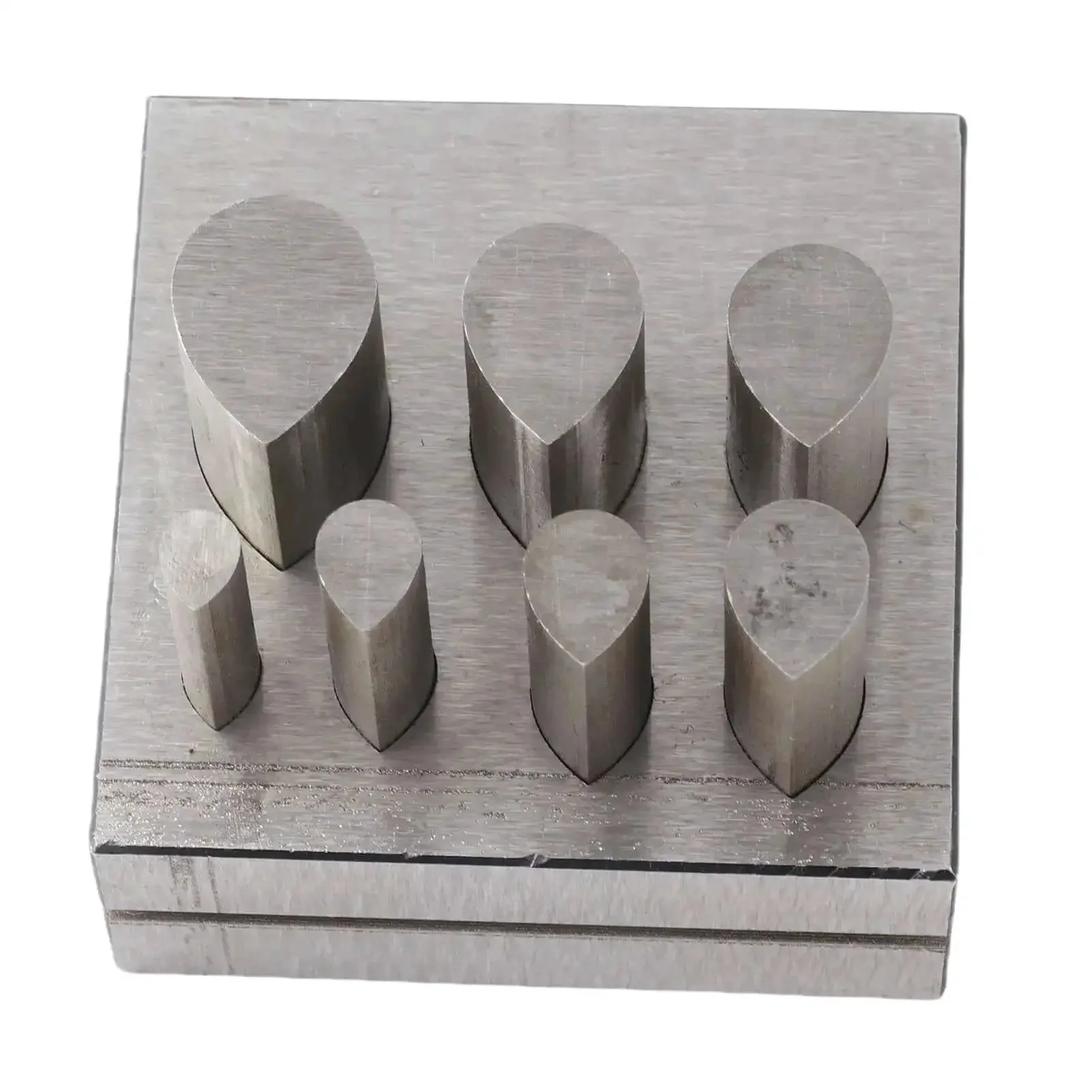 Disc Cutter Set For Jewelry Making With Seven Drop Shaped Dies Flat Bottom Punch Tool Pro Grade 45 Steel Ideal For Brass Gaskets Metal Sheets And Craft Projects - Image 4