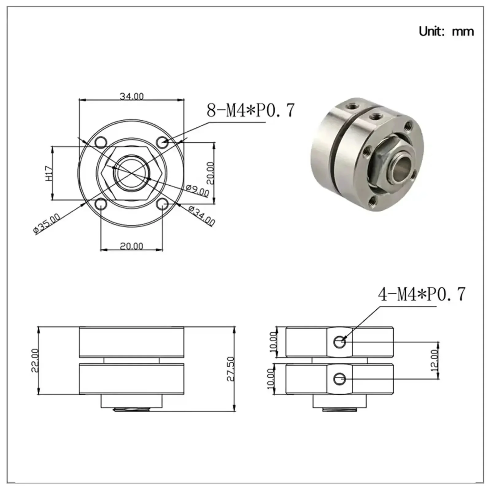 Disc Torque Hinge For Through Wire Hole Damper, Rugged Heavy Duty Door Pivot With 3.0 Newton Meters Torque, Pass Through Design, Built To Last, 1 Piece - Image 2