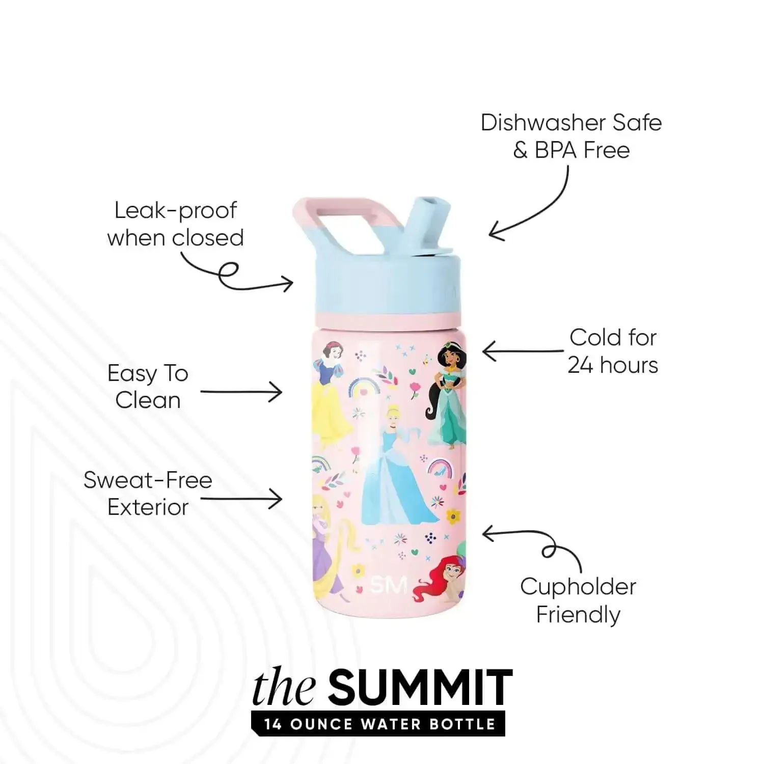 Disney Princess 14oz Kids Water Bottle With Straw Lid Insulated Stainless Steel Tumbler For Girls School Hydration Essential Leakproof Double Wall Keeps Drinks Cold Or Hot Cupholder Friendly BPA Free - Image 8