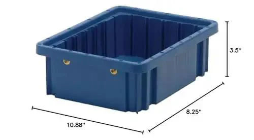Dividable Grid Heavy Duty Part Organizer Bins Pack Of 20, 10.875 Inch Long, 8.25 Inch Wide, 3.5 Inch High Storage Bins For Industrial, Electronic, Healthcare, And Warehouse Use, Made In USA - Image 2