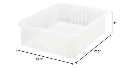 Dividable Grid Heavy Duty Part Organizer Bins Three Pack With Adjustable Dividers And Optional Clear Covers, Rugged Storage For Garage, Workshop Or Industrial Use, Size 22.5 In By 17.5 In By 6 In - Image 2