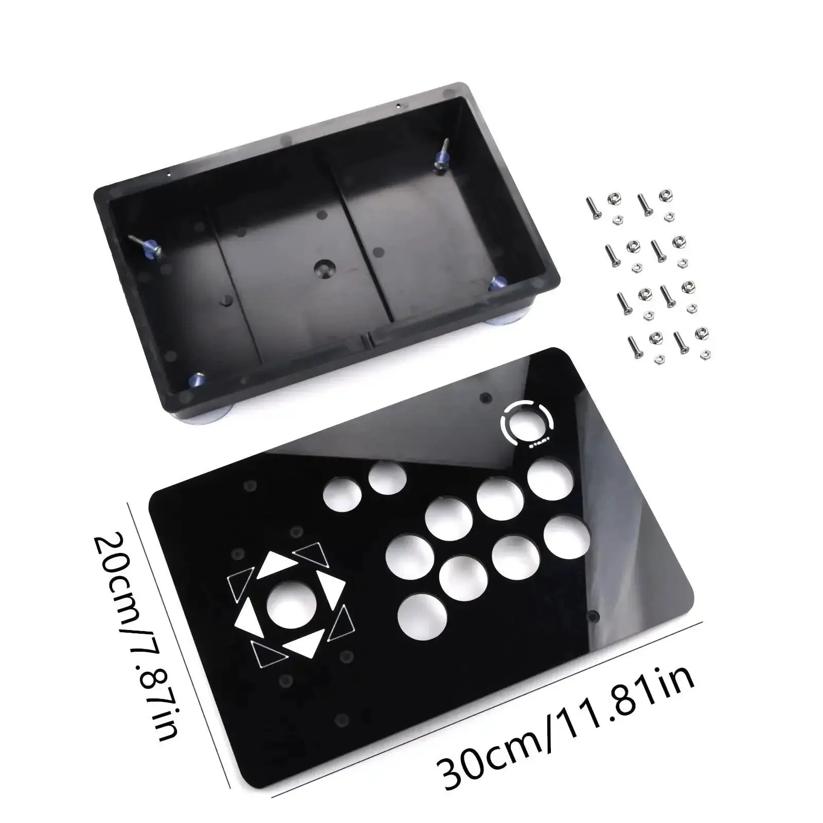 DIY Arcade Joystick Acrylic Panel And Case Kit For Custom Cabinet Controller Replacement, Home Arcade Mod Accessory, 5mm Thick Panel With 30mm And 24mm Button Holes, Measuring 11.81 By 7.87 Inches - Image 3