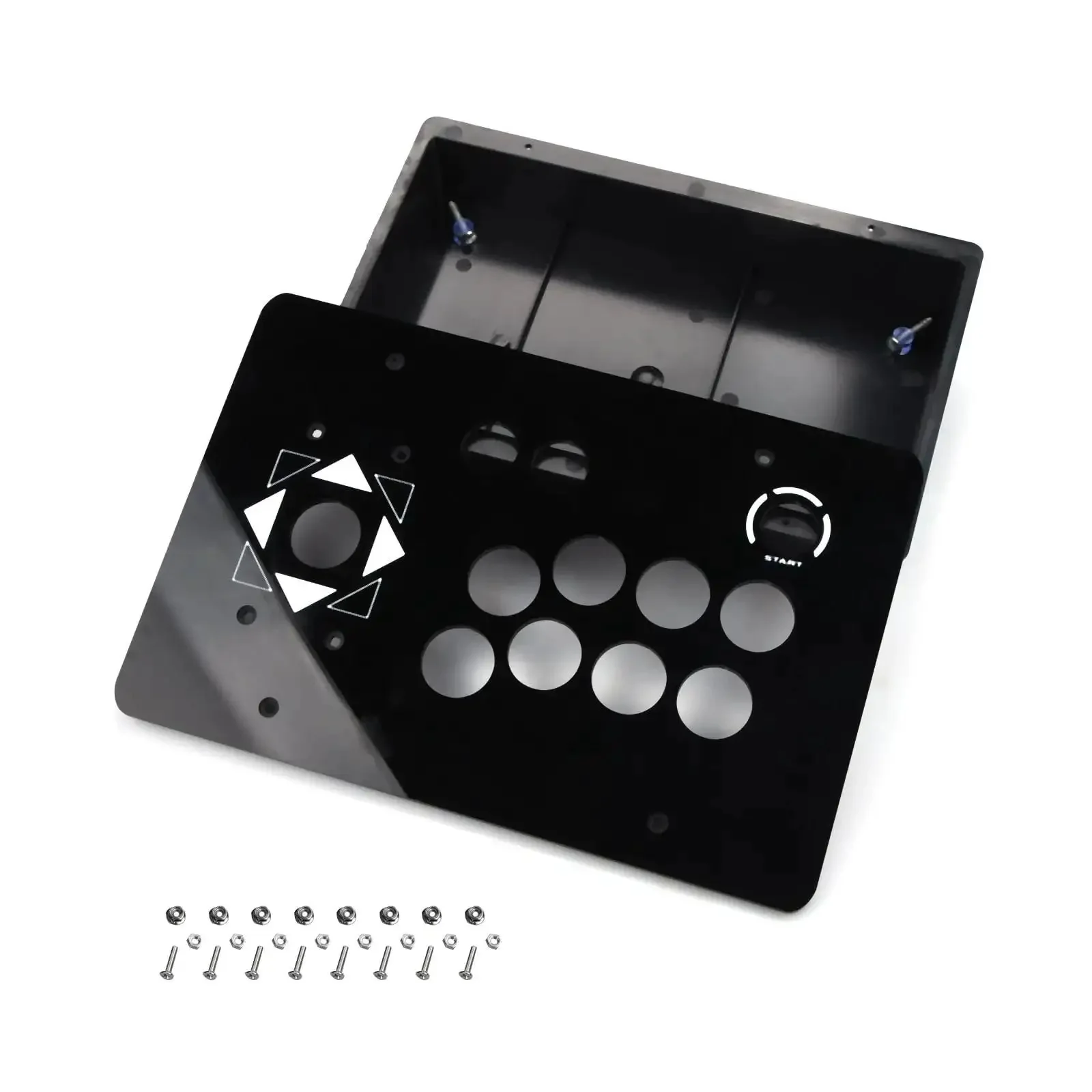 DIY Arcade Joystick Acrylic Panel And Case Kit For Custom Cabinet Controller Replacement, Home Arcade Mod Accessory, 5mm Thick Panel With 30mm And 24mm Button Holes, Measuring 11.81 By 7.87 Inches - Image 5