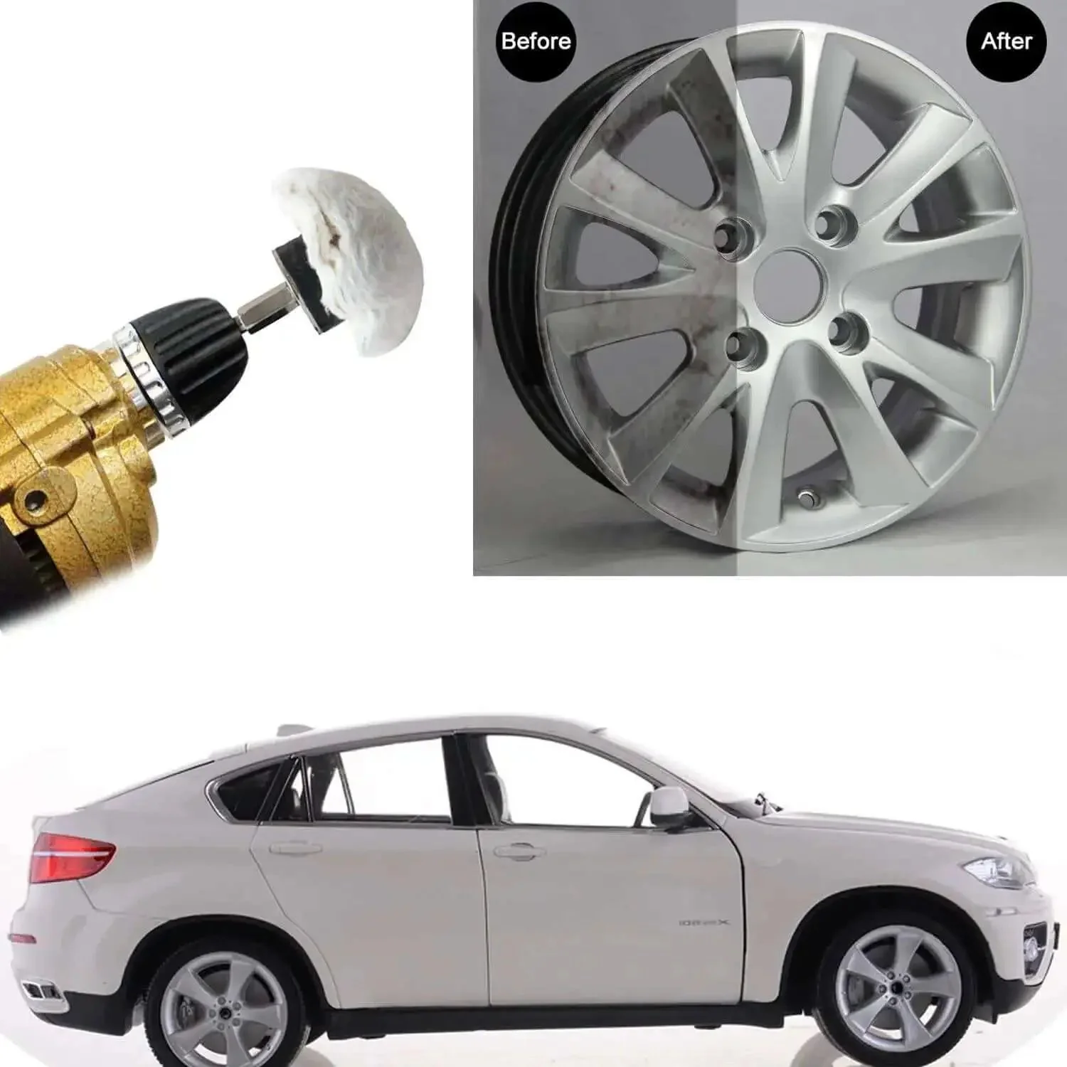 DIY Friendly Buffing Wheel Kit With White Flannelette Pads, 12 Pack For Drill Polishing Metal And Jewelry, Stainless Steel, Aluminum, Chrome, Wood, Plastic, Ceramic, Glass, And More - Image 3