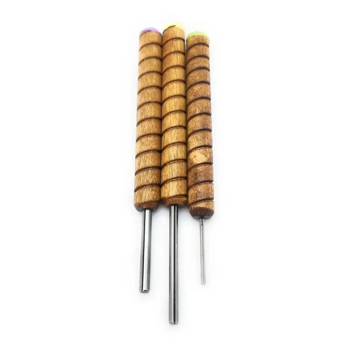DIY Paper Bead Roller Quilling Tool Set Of Three Slotted Winding Pins For Paper Jewelry With Solid Wood Handles And Metal Pins In 3/16 In, 5/32 In, And 5/64 In Sizes