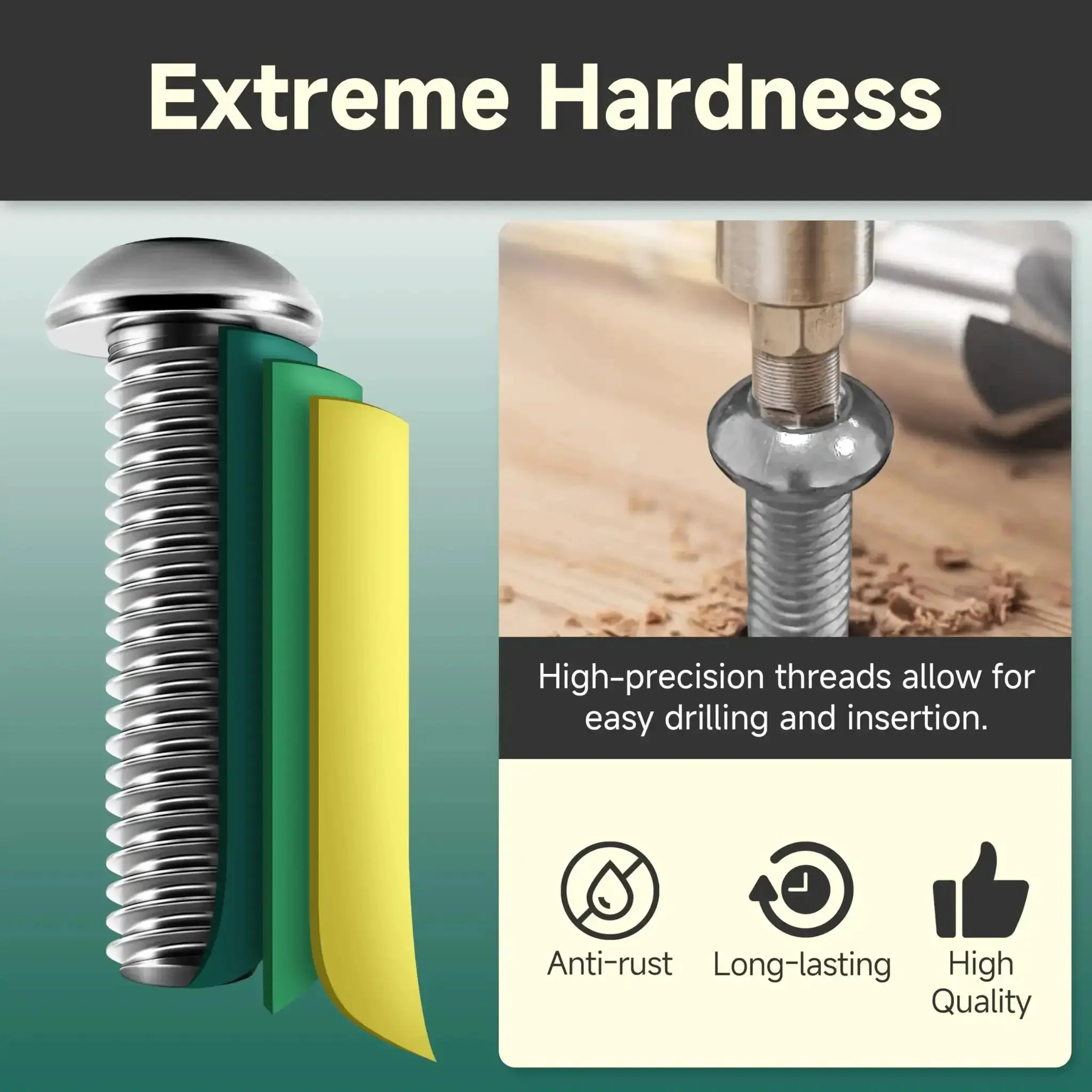DIY Ready Metric Screw Set 120 Pcs M4 M5 M6 Button Head Socket Cap Screws With Nuts And Washers Stainless 304 Steel Lock And Flat Washers Hex Wrench Included For Furniture And Mechanical Repairs - Image 5