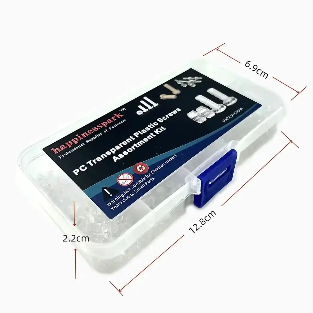 DIY Ready Transparent Polycarbonate Phillips Pan Head Screw Kit, 500 Pcs, M2 To M2.6, Includes M2X5, M2X6, M2X8, M2X10, M2X16, M2.5X6, M2.5X8, In Storage Case, Electrical Insulation, Corrosion Resistant, Lightweight Plastic Fasteners - Image 5