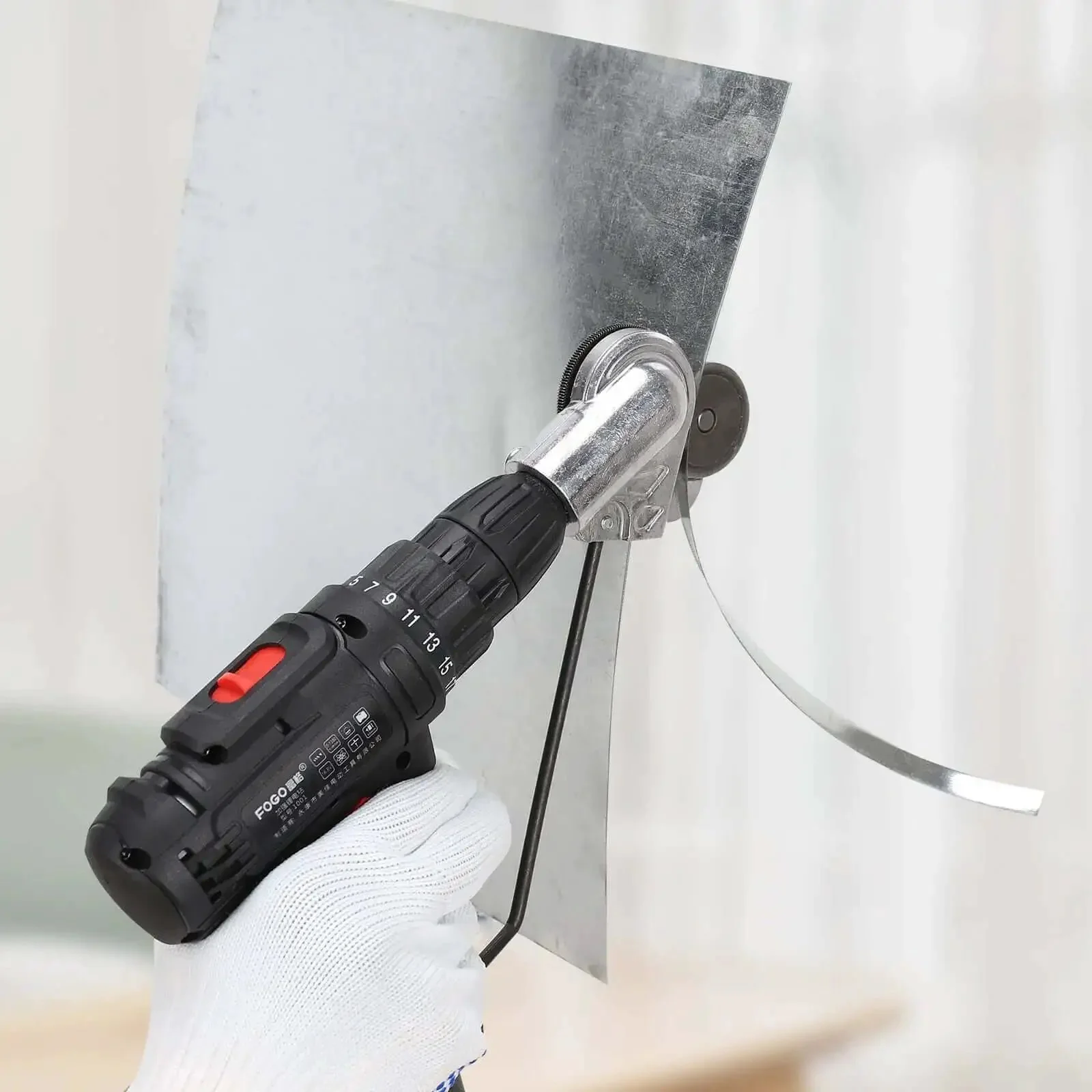 DIY Sheet Metal Nibbler Attachment For Drill 2025 Upgraded Metal Cutter With Adapter Fast Cutting Plate Cutter For Iron Steel Aluminum Copper White Sheet Metal Heavy Duty Nibbler Tool - Image 5