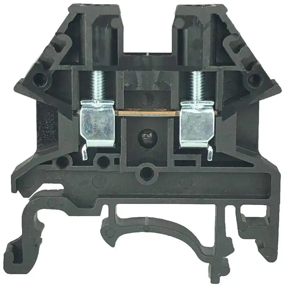 DK2.5N-BK DIN Rail Terminal Block Screw Type UL Listed 600V 20A 12-22AWG Pack Of 100 For Heavy Duty Industrial Control Panels And Reliable Wiring For Durable Wiring Solutions