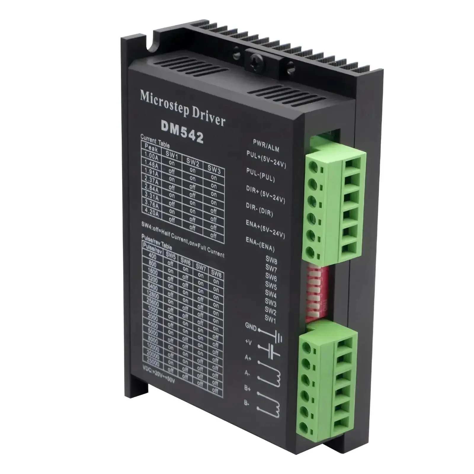 DM542 CNC Digital Stepper Motor Driver Pro Grade Heavy Duty 1.0 To 4.2 Amp 20 To 50 Volt DC 2 Phase 128 Subdivision Micro Step Resolution CNC Controller For Nema 17 And Nema 23 Motors
