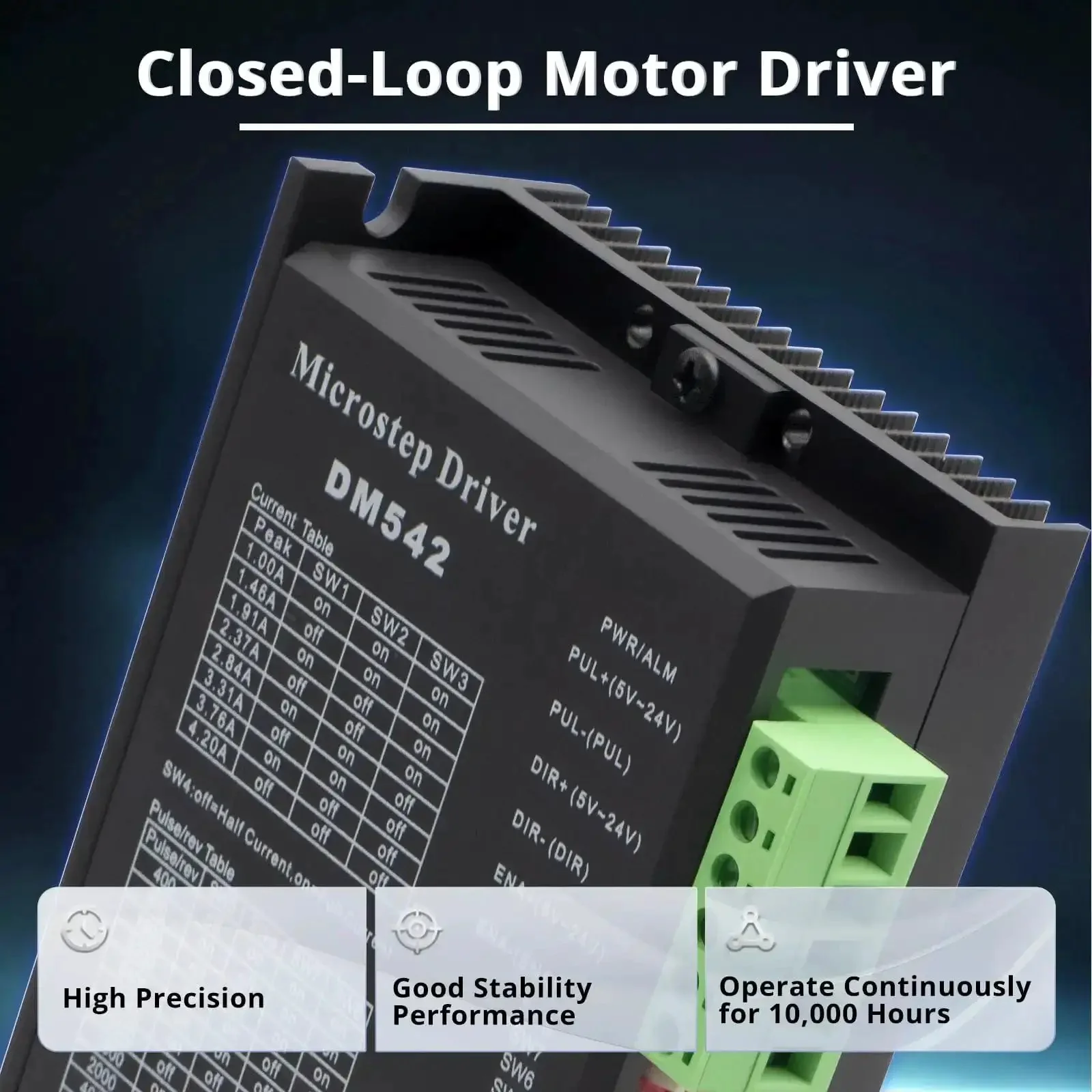 DM542 CNC Digital Stepper Motor Driver Pro Grade Heavy Duty 1.0 To 4.2 Amp 20 To 50 Volt DC 2 Phase 128 Subdivision Micro Step Resolution CNC Controller For Nema 17 And Nema 23 Motors - Image 4