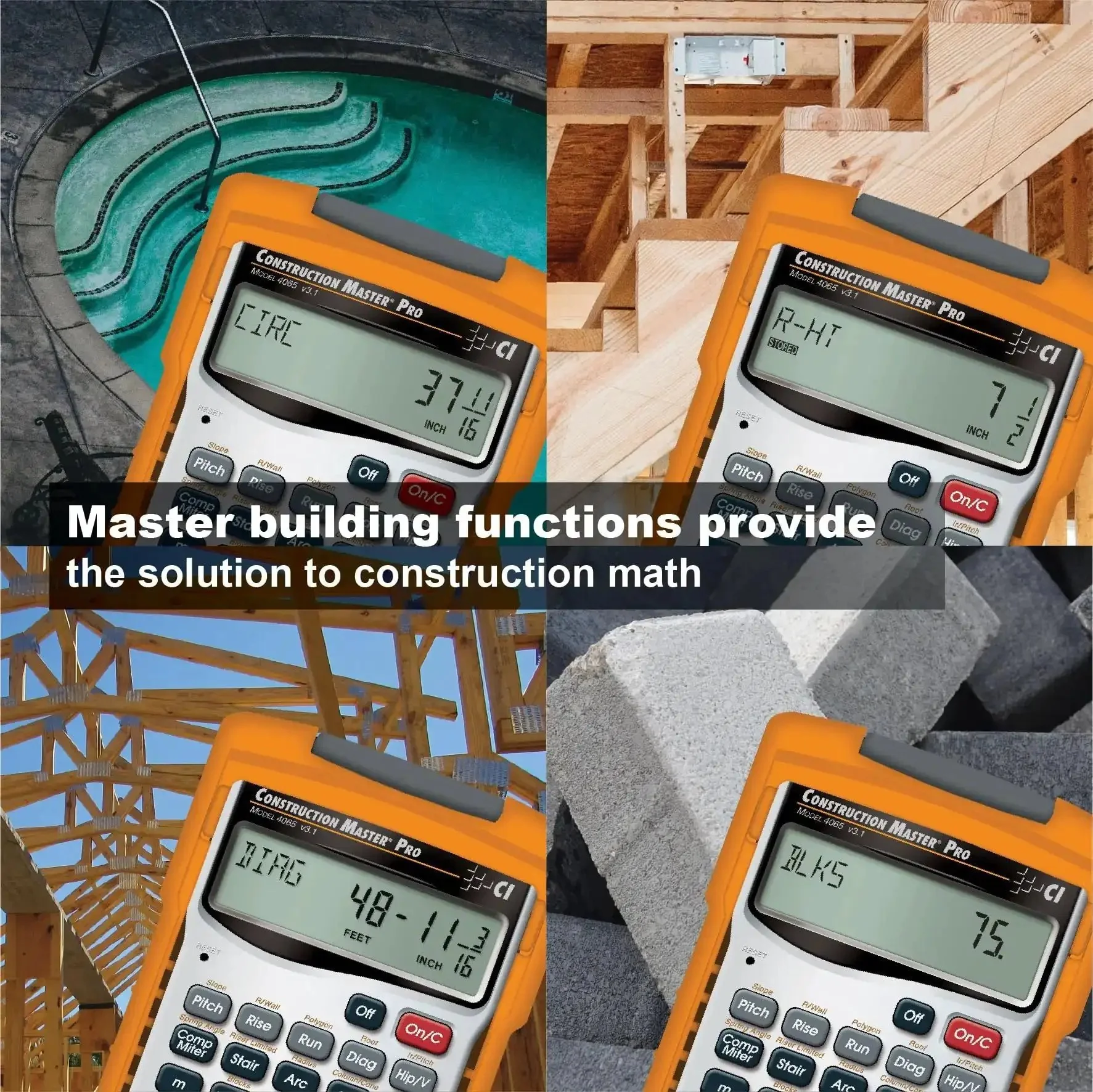 Do It All Construction Master Pro Calculator For Contractors And Builders With Feet Inch Fraction Math Quick Layouts Bids Estimates And Unit Conversions You Prefer - Image 3
