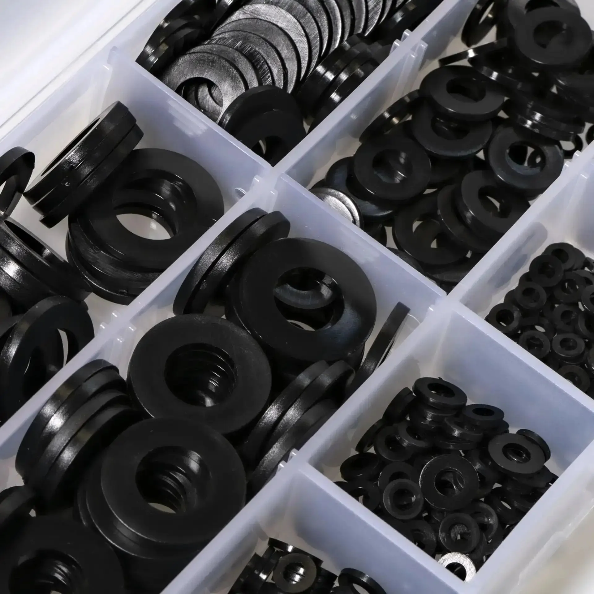 Do It All Nylon Washer Kit 720 Pieces Assortment From M2 To M12 Flat Washers For Bolts And Screws PA66 Nylon Insulation Friendly 9 Sizes Durable Hardware Set For Mechanical And Electrical Jobs - Image 2