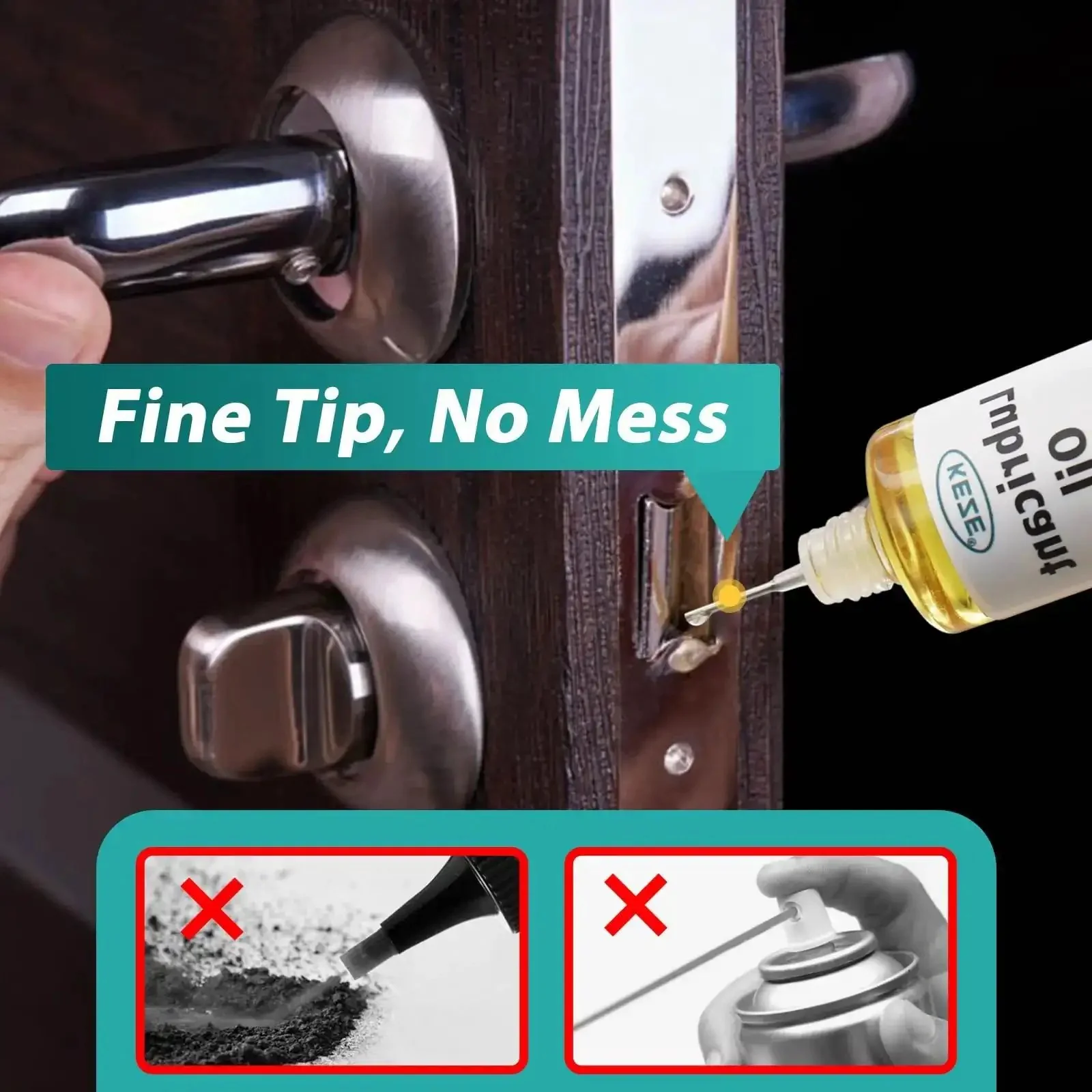Door Hinge Lubricant And Pivot Oil To Stop Squeaks, Lock, Knife, Scissors And Watch Parts, Synthetic Pocket Knife Lube With Needle Oiler, 1 Oz Pack Of 2, Multi Purpose Keyhole, Drawer And Sewing Machine Maintenance - Image 3