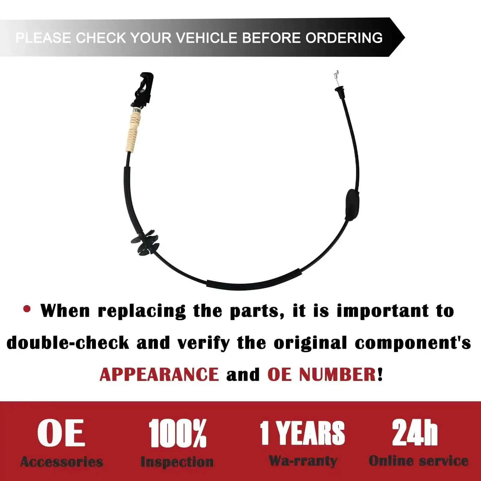 Door Latch Release Cable For Ford F-150 2015 2020 Front Driver Or Passenger Side Interior Door Handle Cable Replaces 912-770 Fl3Z-15221A00-H Plug And Play Durable Replacement For Your Truck Interior Lock Cable - Image 4