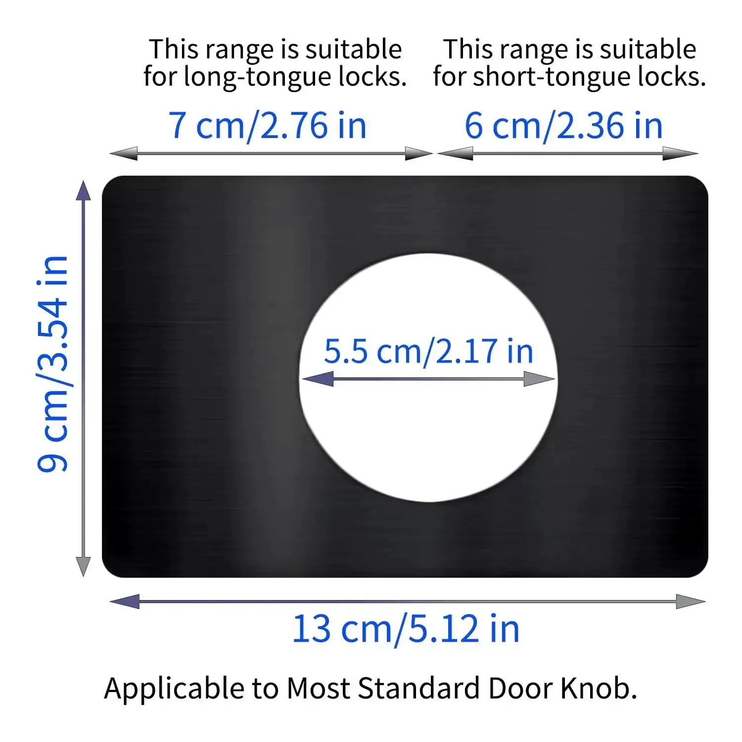 Door Lock Repair Plate Kit Reinforcement Fixing Plate For Knob Lever And Deadbolt Filler Cover To Prevent Loose Or Wobbly Locks Fits Most Standard Doors Black 2 Pack Easy Install Durable Steel - Image 5