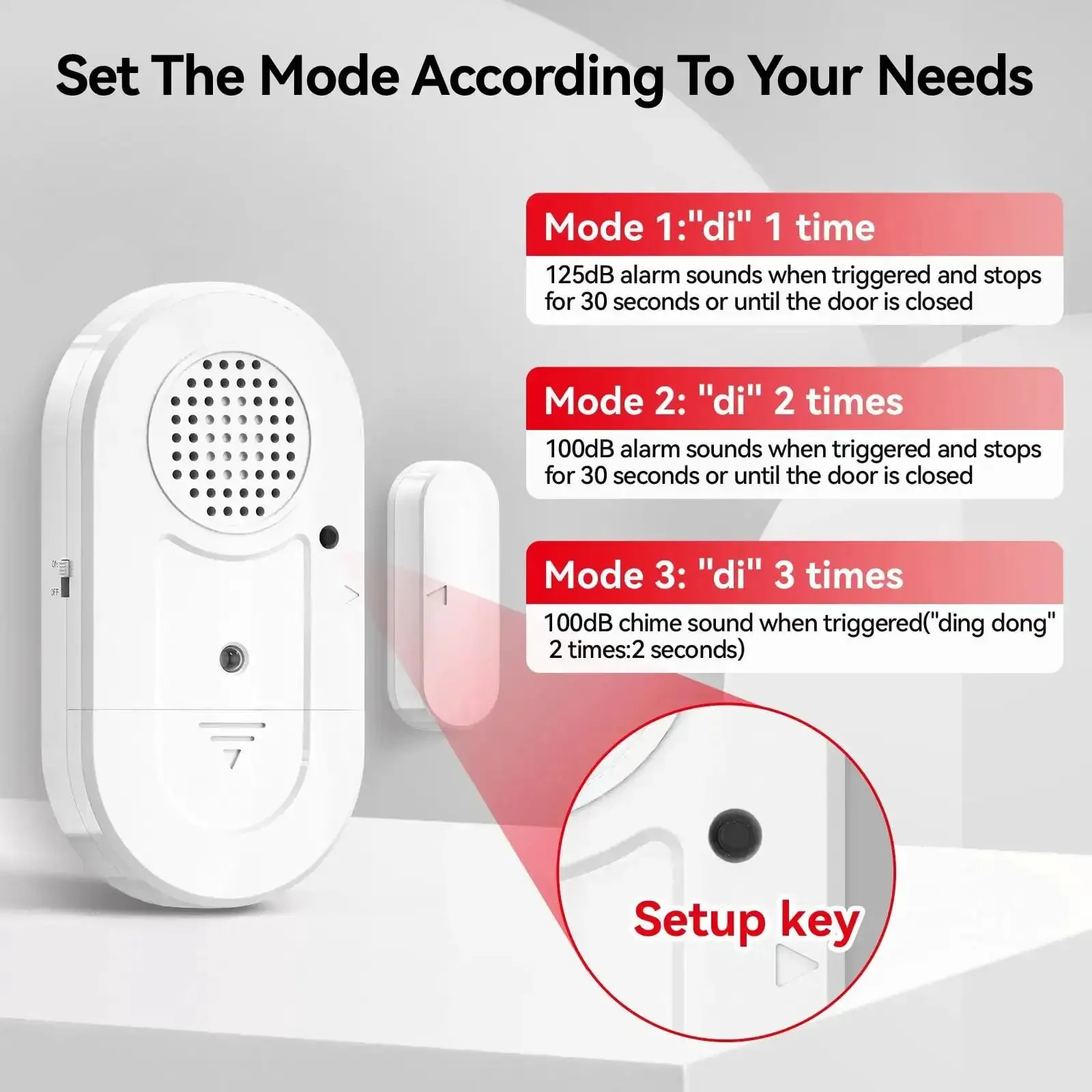 Door Window Alarms 5 Pack 125dB With Volume Control Wireless Sensors Keep Your Home Safe And Sound For Kids And Seniors Pools Offices Easy To Install Long Battery Life Ideal For Dementia Care And Apartment Security - Image 6