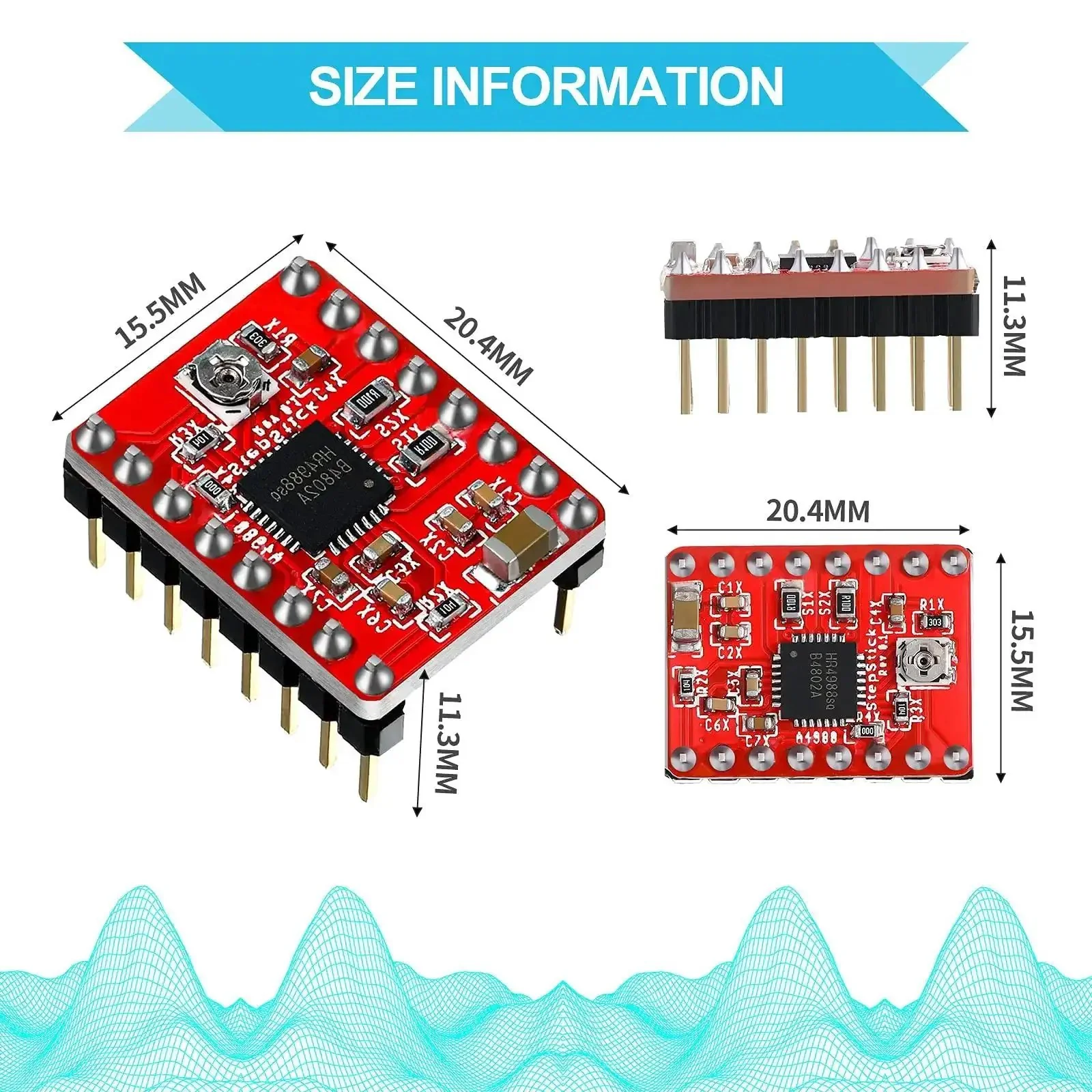 Dope 10 Pack Stepper Motor Driver Modules With Heat Sinks For A4988 Stepstick Controllers Micro Step Ready Plug And Play For 3D Printers Reprap CNC Machines And Robotics - Image 6