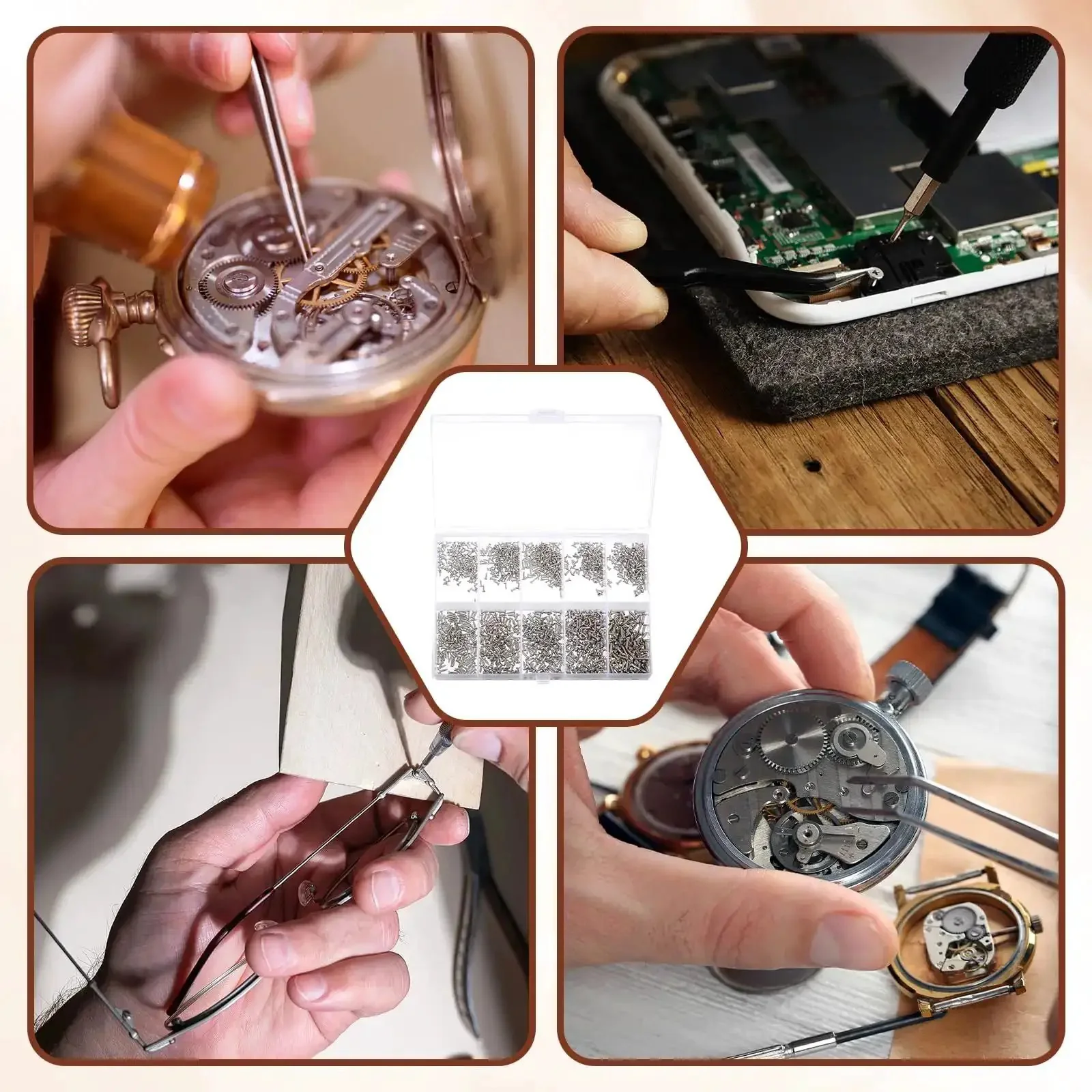 Dope 1200-Piece Tiny Screw Kit With Phillips Pan Head Machine Screws In Sizes M1, M1.2, M1.4 And M1.7 For Electronics, Eyewear, Watches, And DIY Repairs, Ideal For Precise Self-Tapping And Small Hardware Projects - Image 2