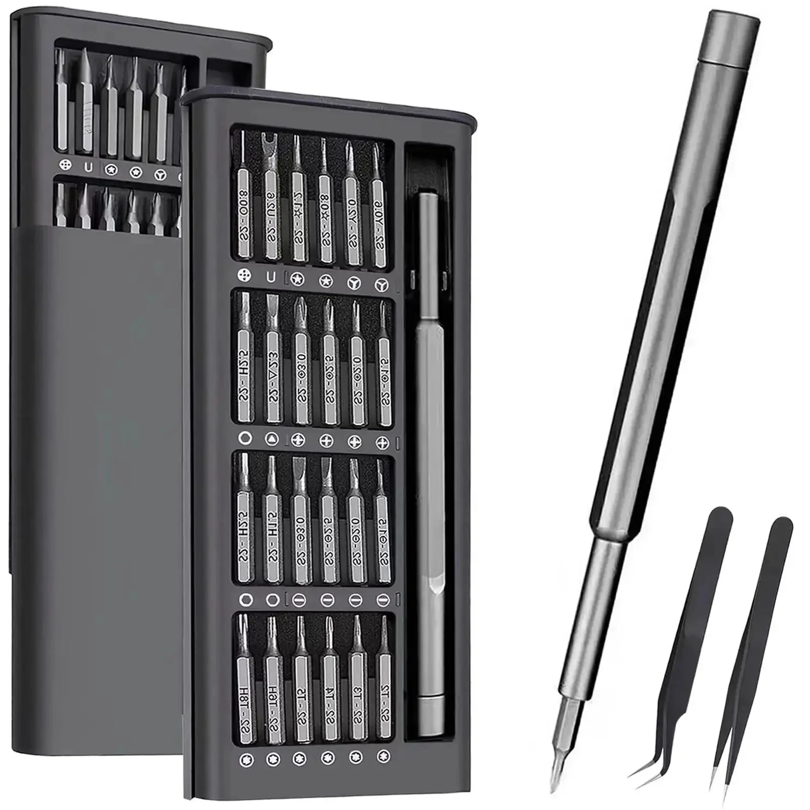 Dope 27 In 1 Magnetic Mini Screwdriver Set With S2 Steel Bits, Tweezers, Aluminum Handle, And Magnetic Repair Kit For Laptops, Phones, PCs, Glasses, Watches And Other Electronics