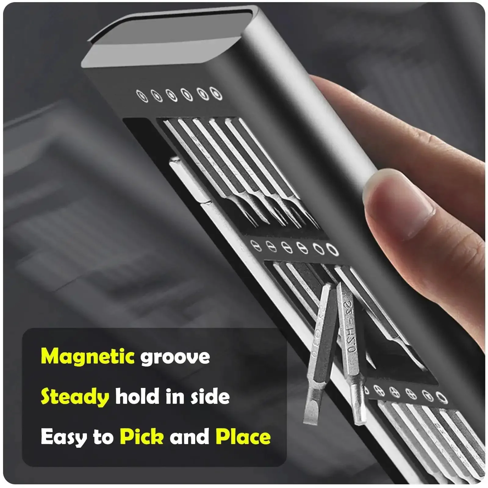 Dope 27 In 1 Magnetic Mini Screwdriver Set With S2 Steel Bits, Tweezers, Aluminum Handle, And Magnetic Repair Kit For Laptops, Phones, PCs, Glasses, Watches And Other Electronics - Image 4