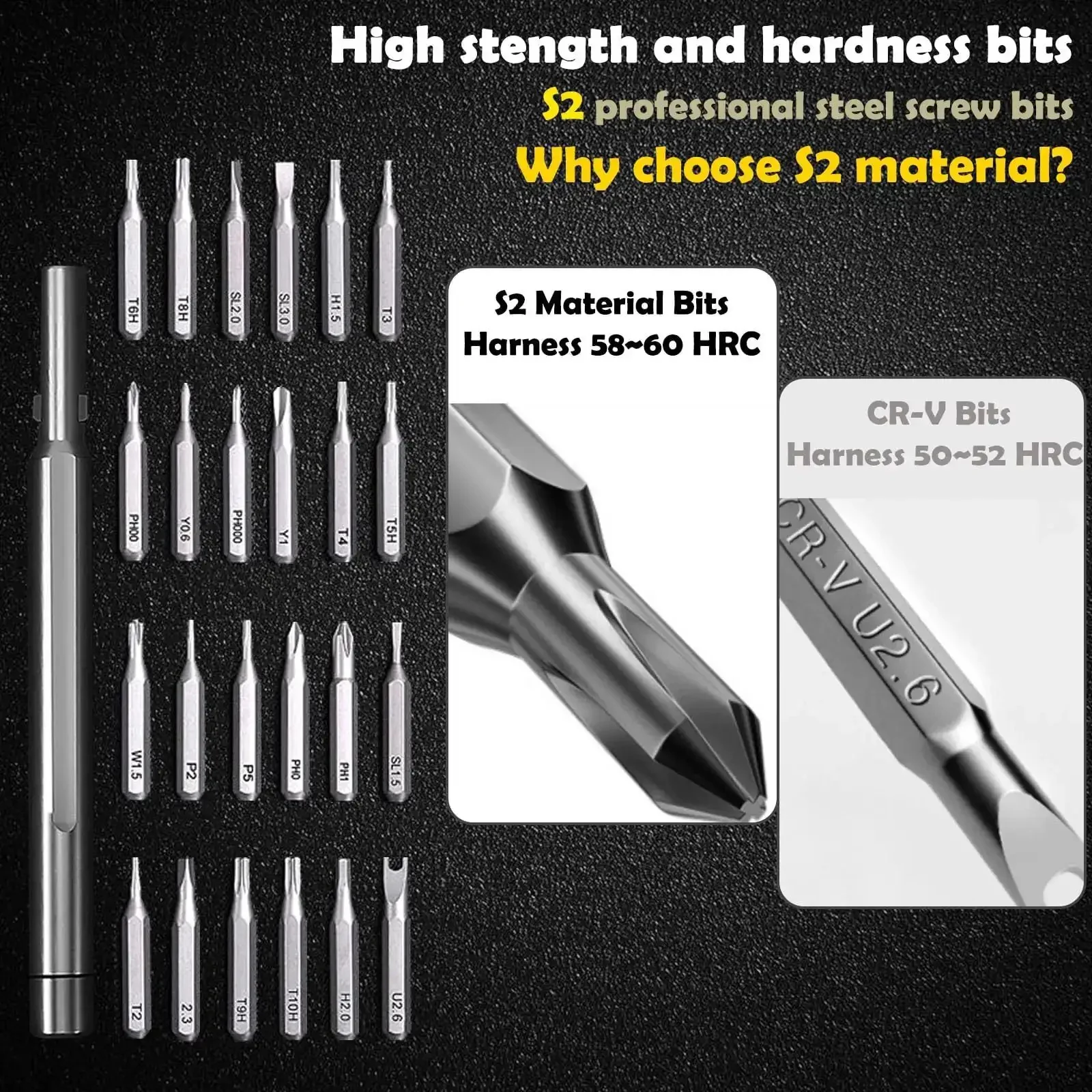 Dope 27 In 1 Magnetic Mini Screwdriver Set With S2 Steel Bits, Tweezers, Aluminum Handle, And Magnetic Repair Kit For Laptops, Phones, PCs, Glasses, Watches And Other Electronics - Image 7