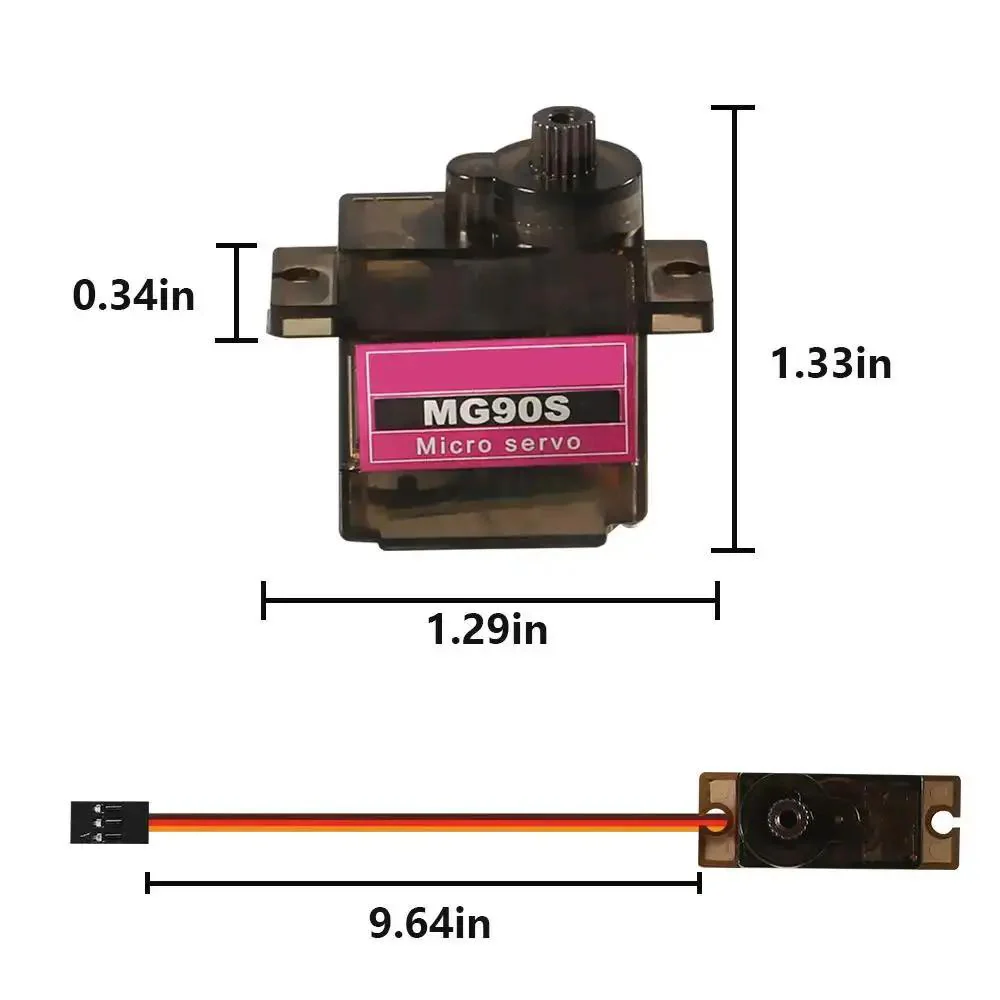 Dope 4 Pack Micro Servo Motors 9G Geared RC Servos For DIY Robots And RC Projects 360 Degree Rotation 2.0 Kg Per Cm Torque 0.11 Second Speed Compatible With Raspberry Pi Arduino Car Boat Plane Helicopter - Image 3