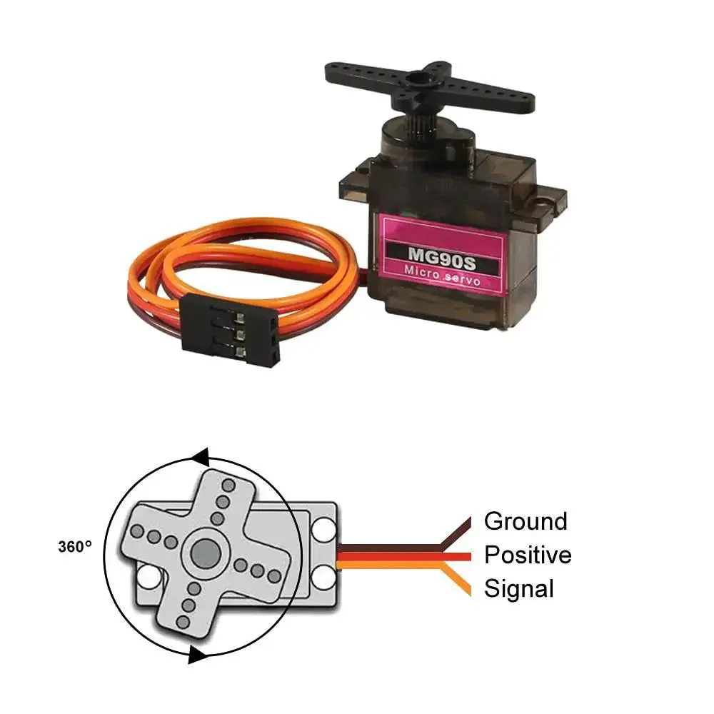 Dope 4 Pack Micro Servo Motors 9G Geared RC Servos For DIY Robots And RC Projects 360 Degree Rotation 2.0 Kg Per Cm Torque 0.11 Second Speed Compatible With Raspberry Pi Arduino Car Boat Plane Helicopter - Image 4