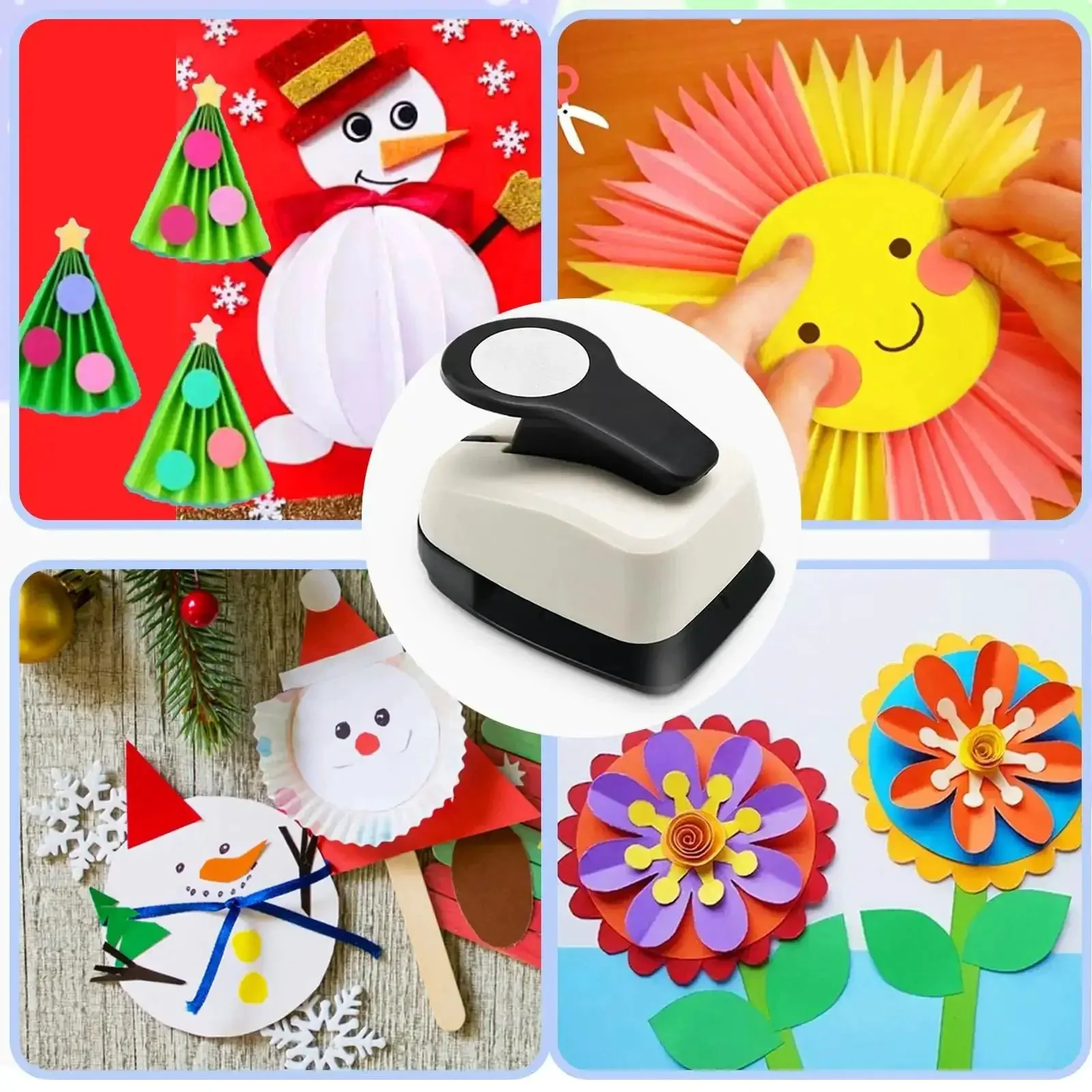 Dope 5 Circle Hole Punch Set For Paper Crafts And Scrapbooking, Multi Size Round Paper Punches 2 Inch, One And A Half Inch, One Inch, Five Eighths Inch, Three Eighths Inch, Easy To Use Circle Punches Made From ABS And Zinc Alloy - Image 2