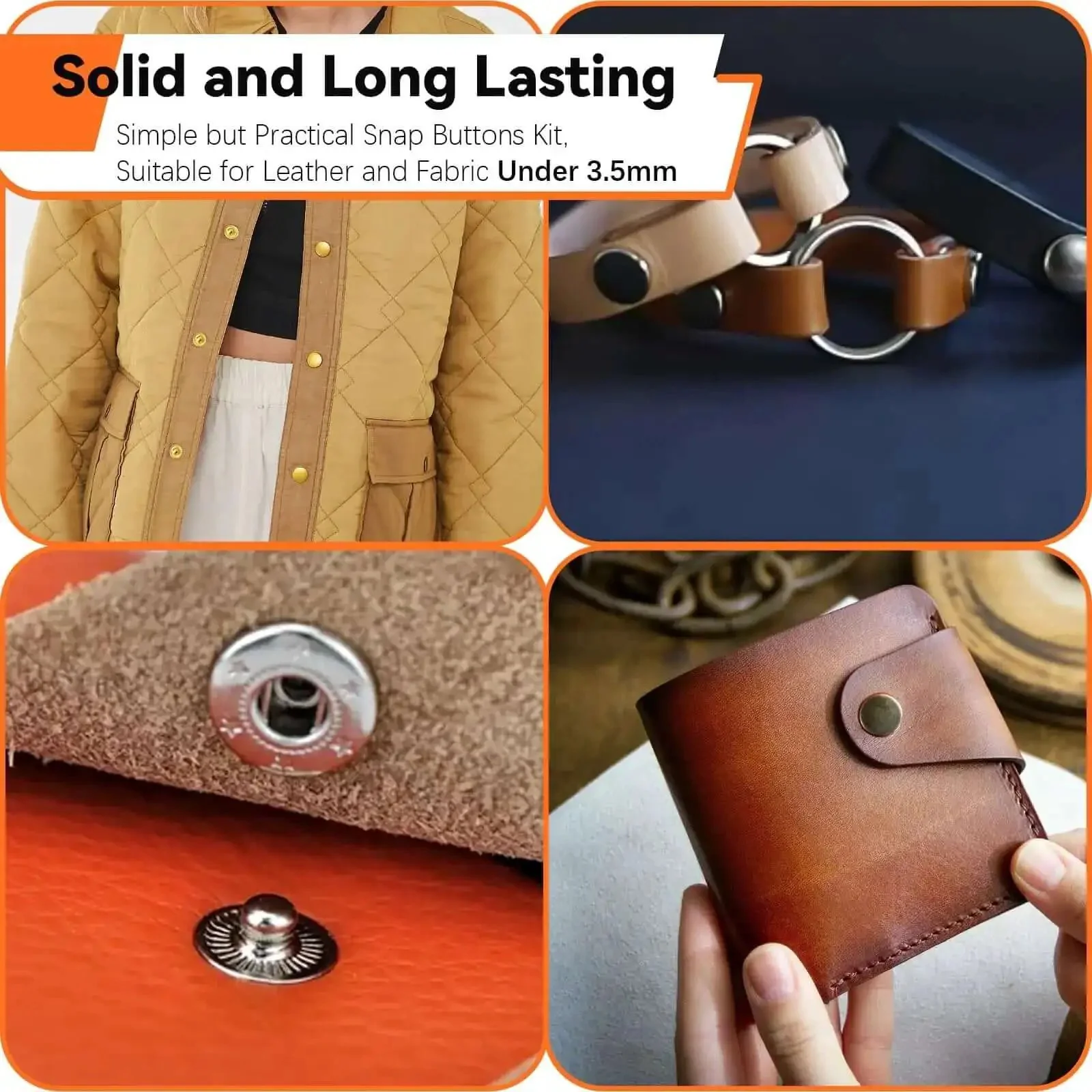 Dope All In One Leather Snap Tool Kit With 40 Silver 15mm Snaps Hole Punch And Snap Press Pliers For Leather Craft Jackets And Bags Ergonomic Design For Safe Easy Repairs And Pro Level Results - Image 2